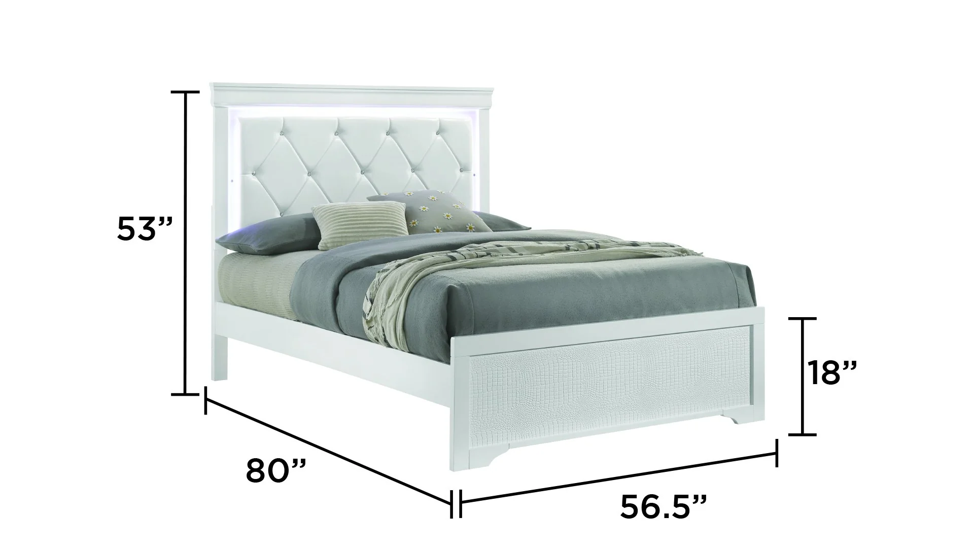 Blaze Full Bed White - Image 4