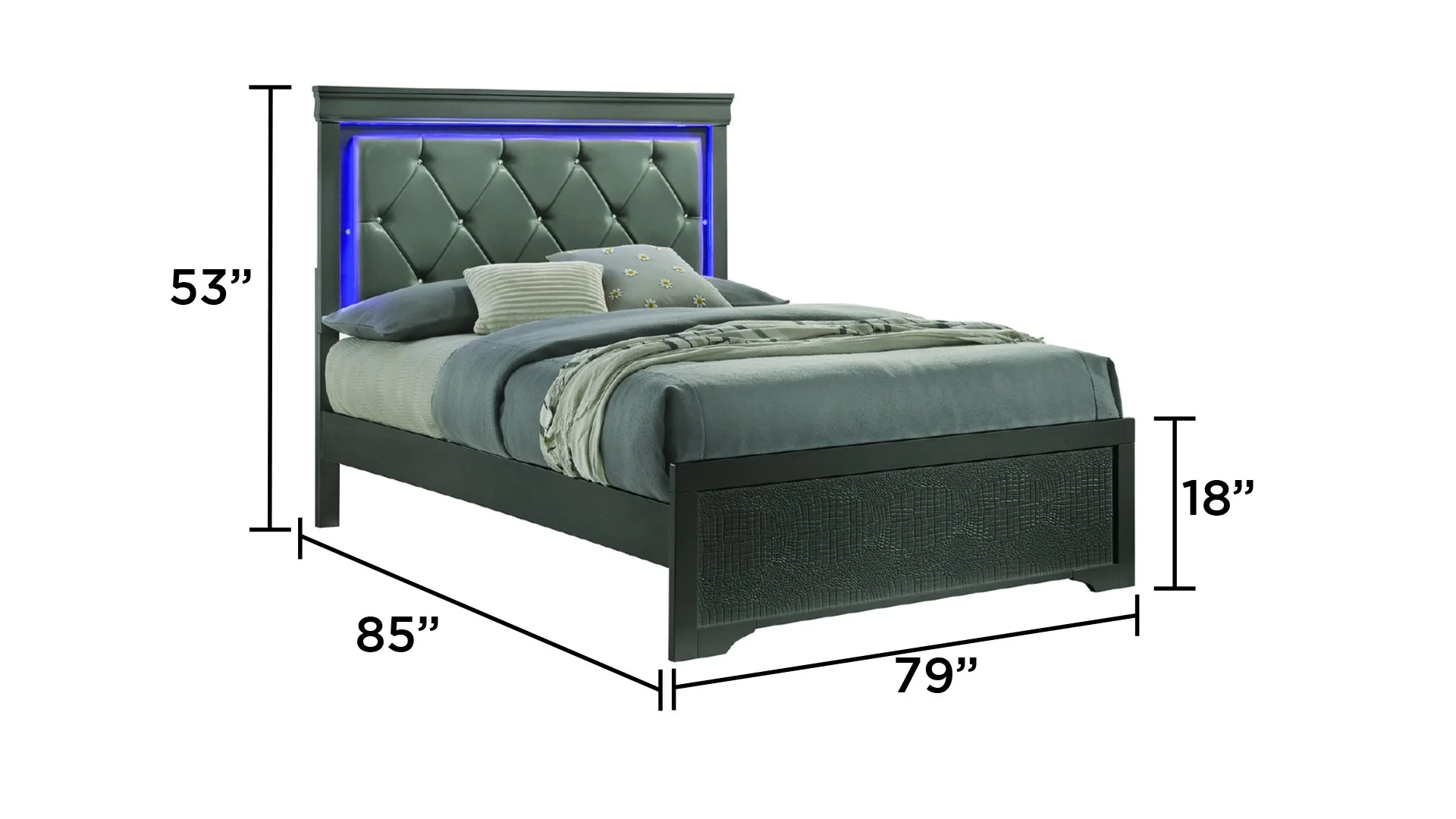 Blaze King Bed Gray - Image 4