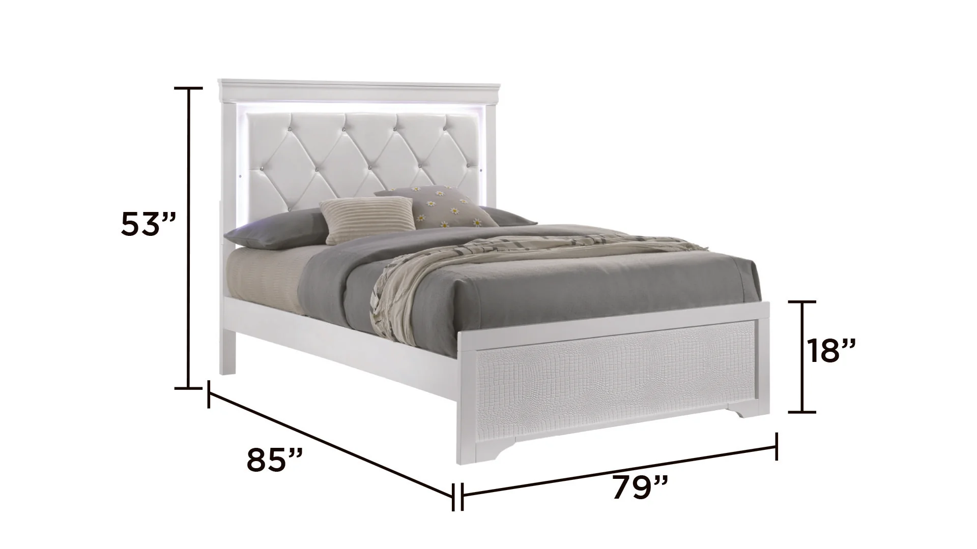 Blaze King Bed White - Image 4