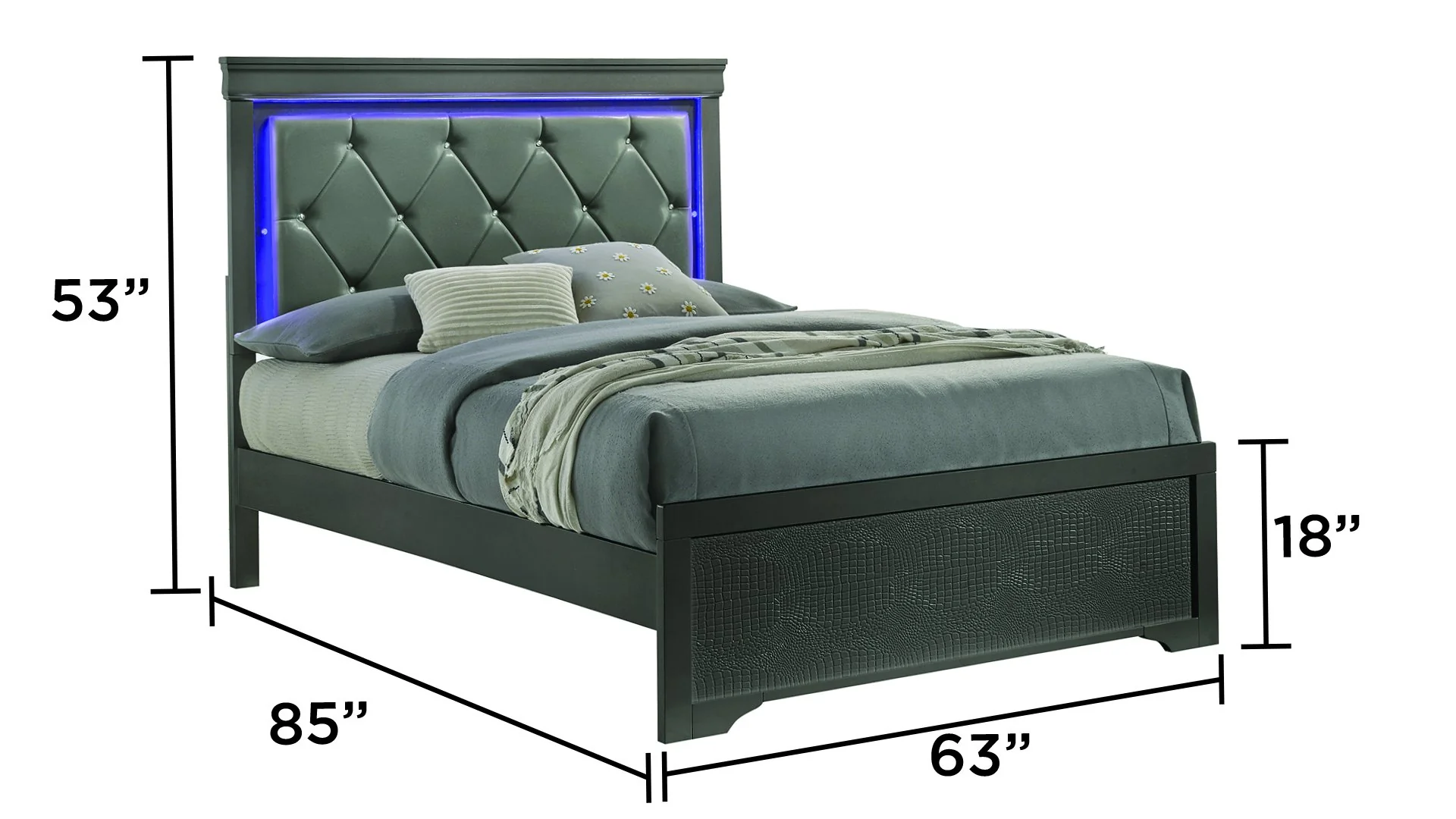 Blaze Queen Bed Gray - Image 4