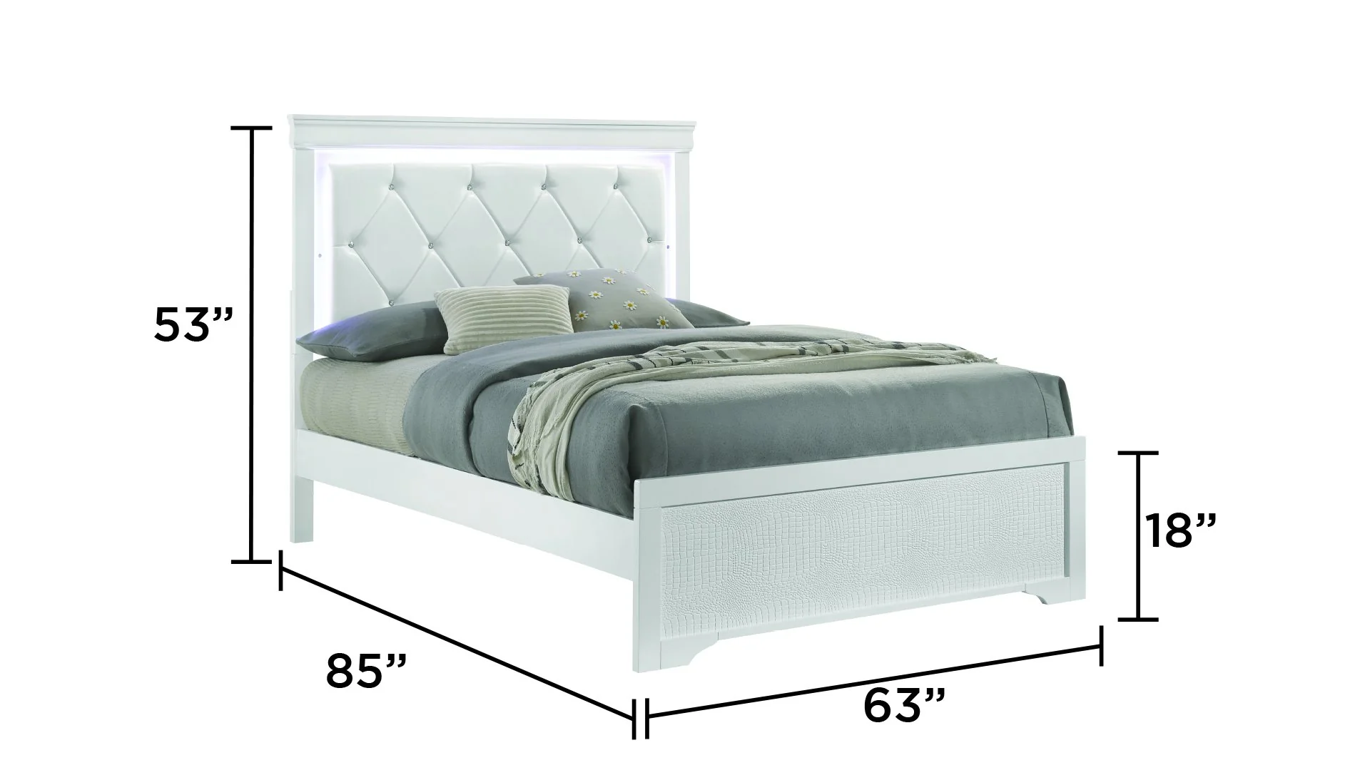 Blaze Queen Bed White - Image 5