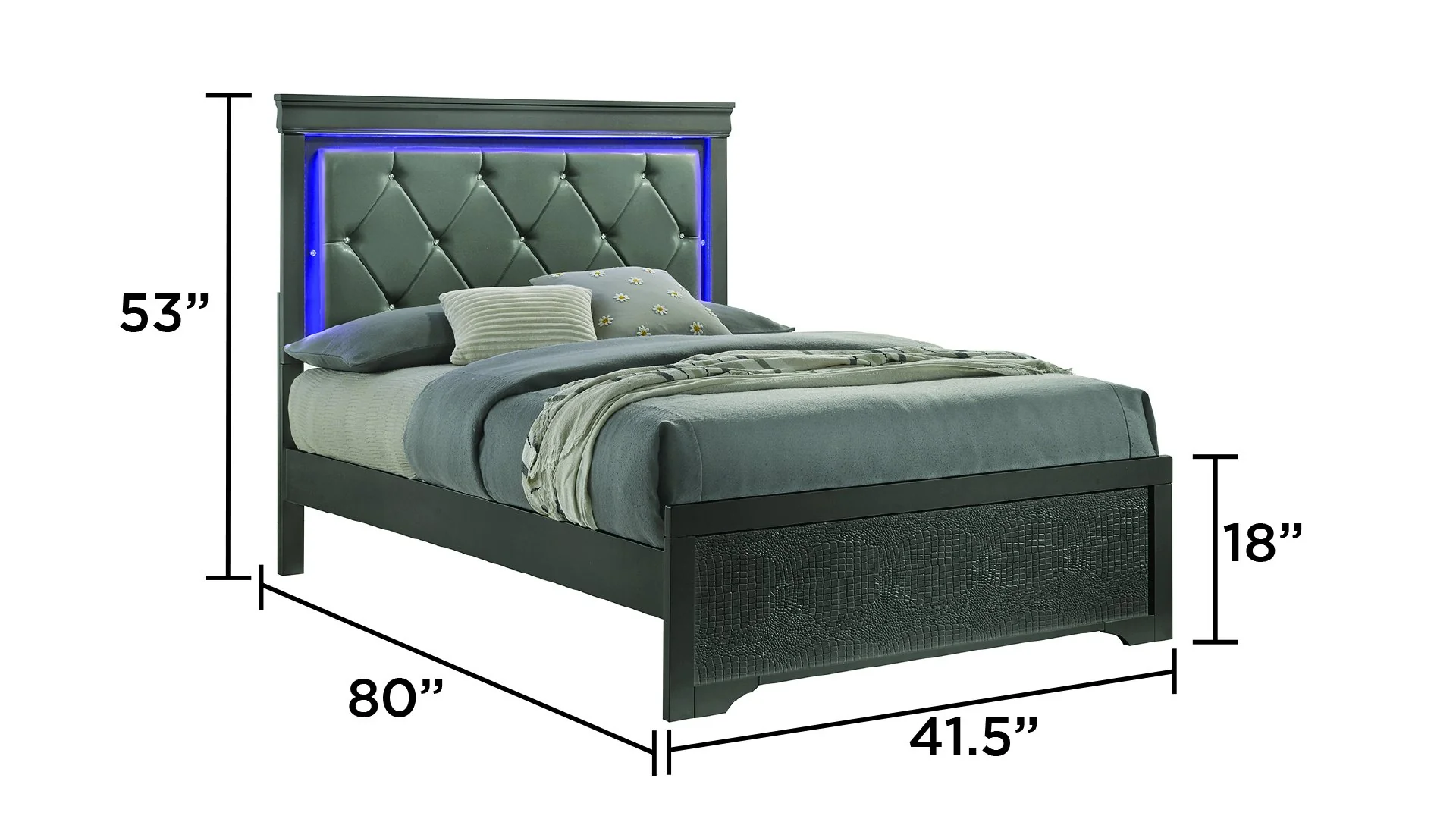 Blaze Twin Bed Gray - Image 4