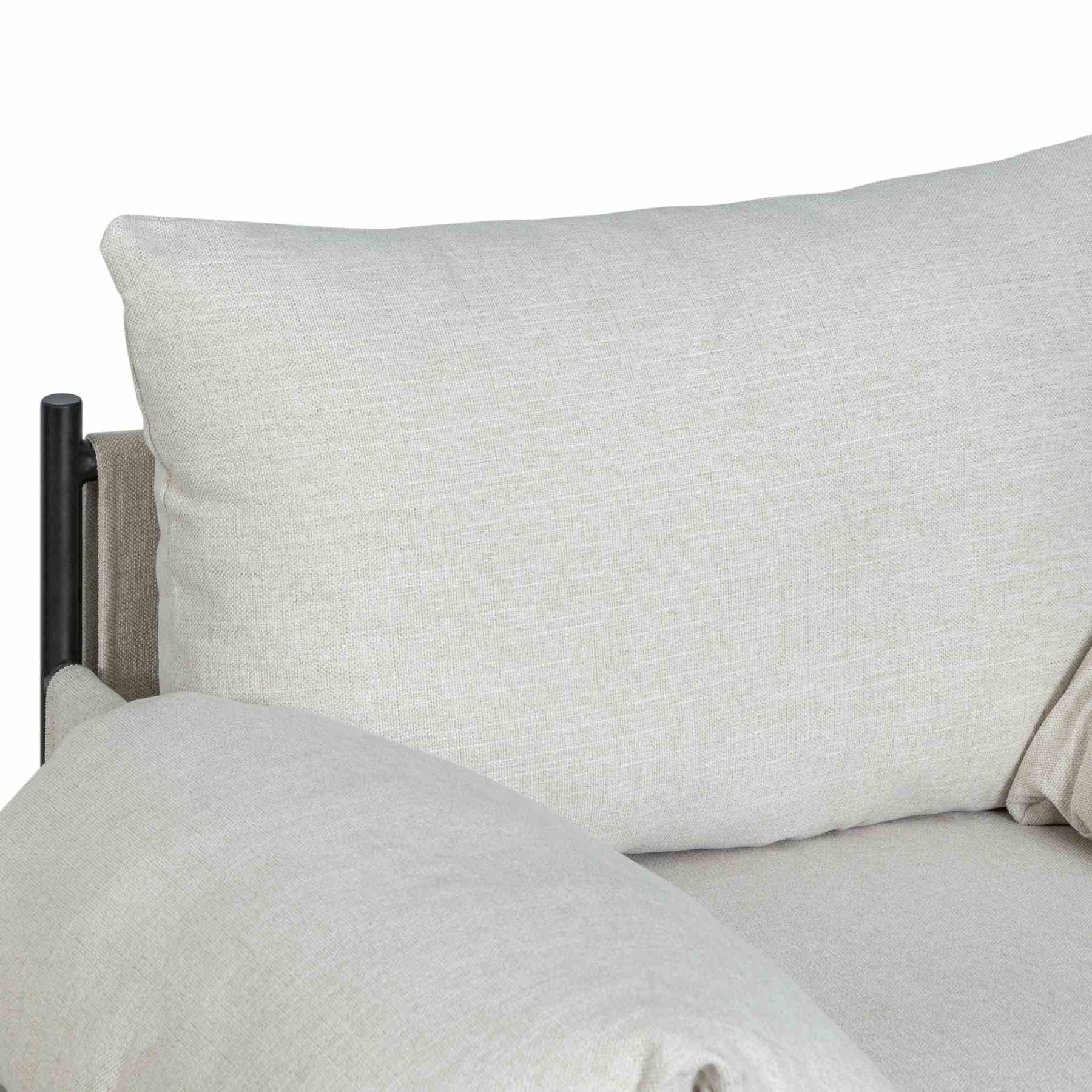 Bloom Accent Chair in Soft Oat Fabric  with Black Finish - Image 5