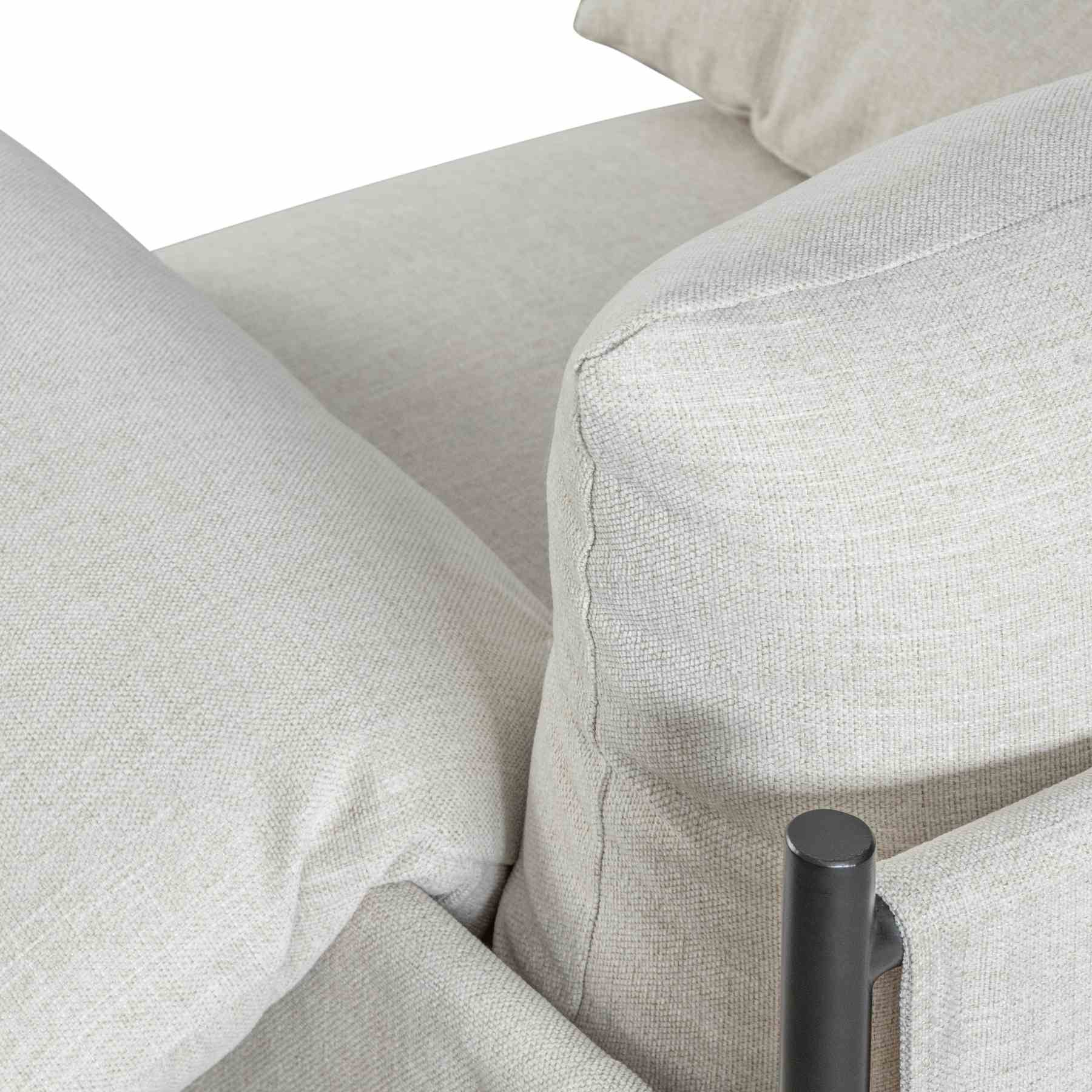 Bloom Accent Chair in Soft Oat Fabric  with Black Finish - Image 6