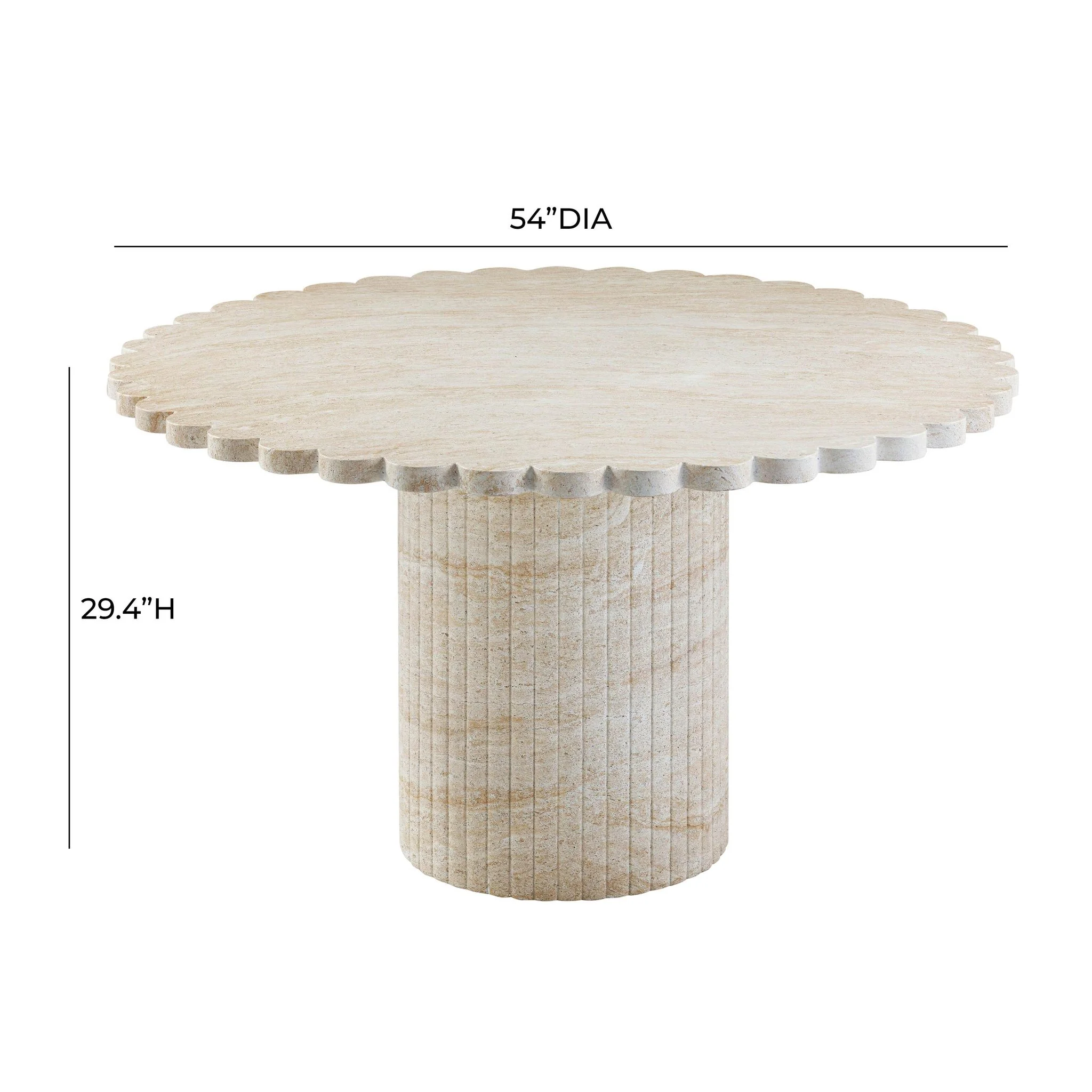 Blossom Washed Travertine Finish Indoor / Outdoor 54 inch Round Dining Table - Image 7