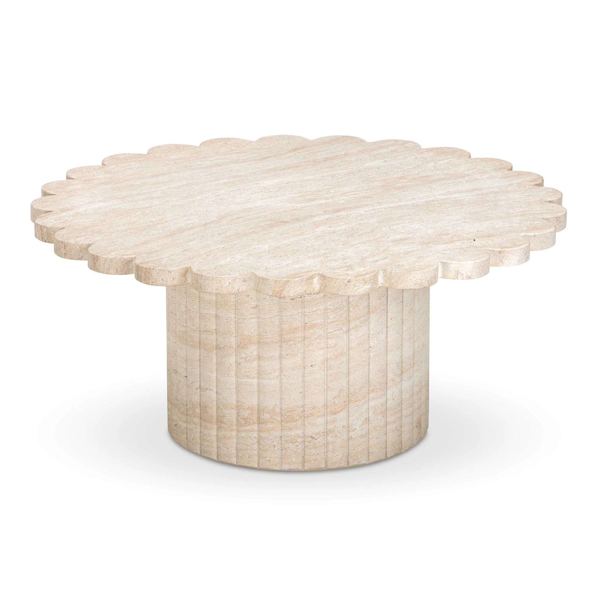 Blossom Washed Travertine Finish Indoor/Outdoor Coffee Table - Image 3