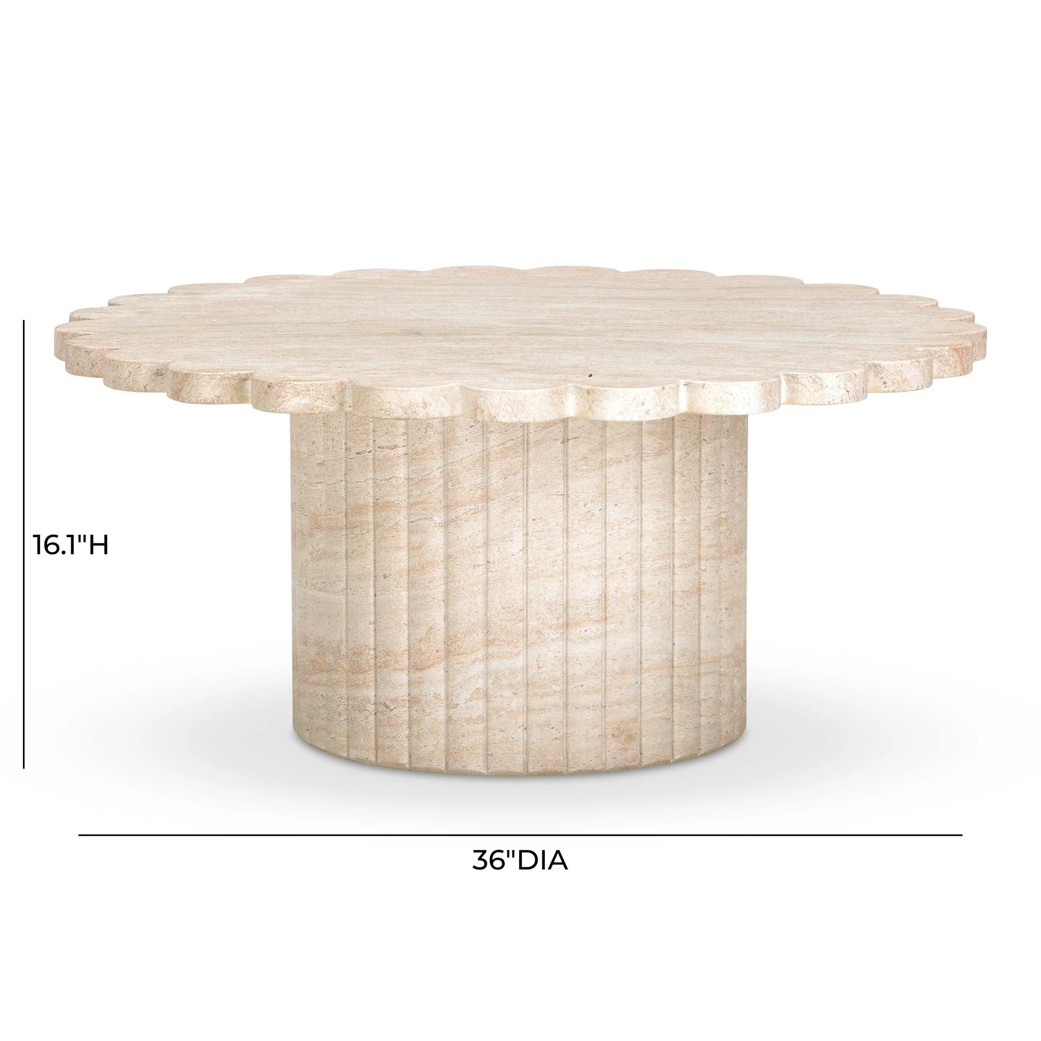 Blossom Washed Travertine Finish Indoor/Outdoor Coffee Table - Image 7