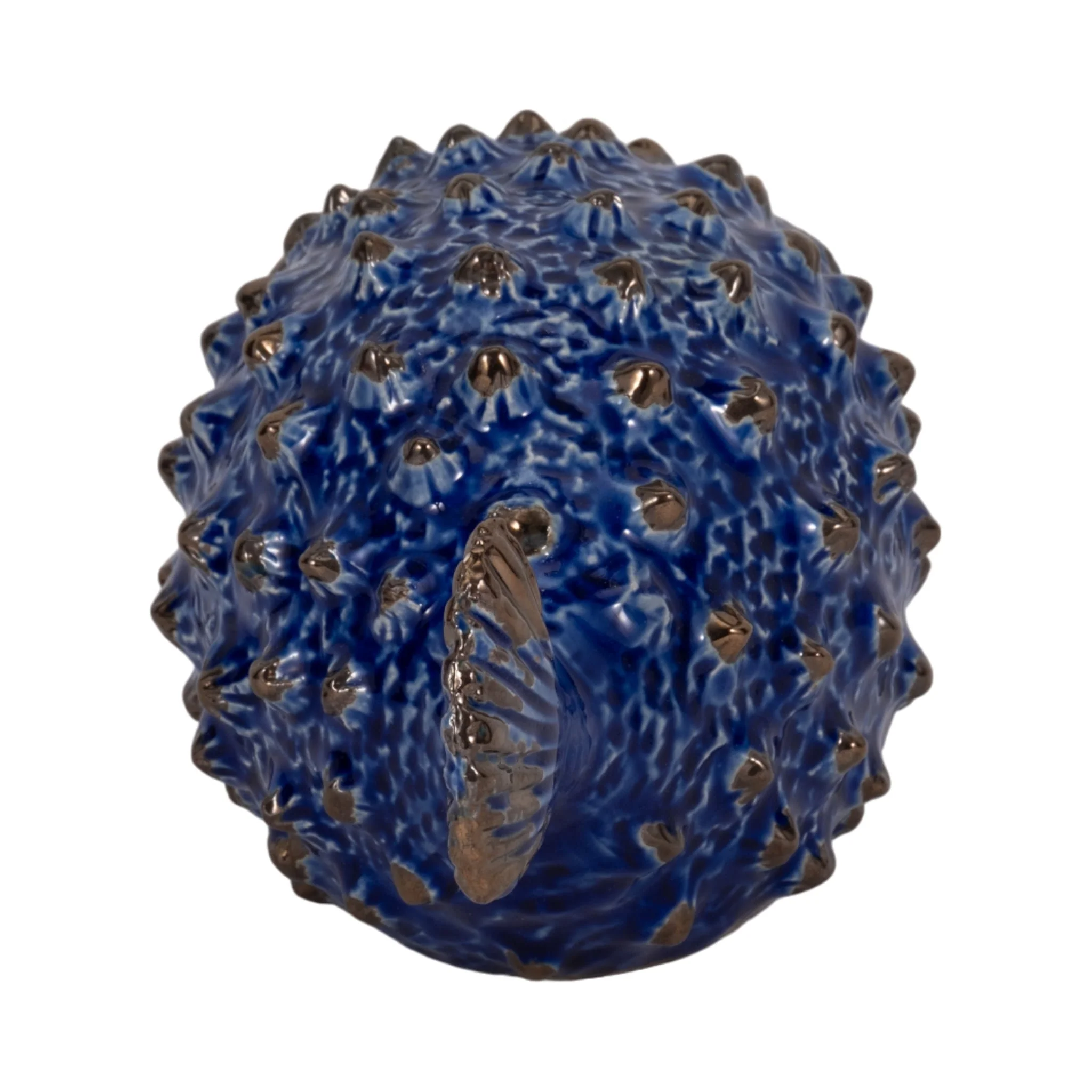 Blue Ceramic Puffer Fish 10 - Image 4