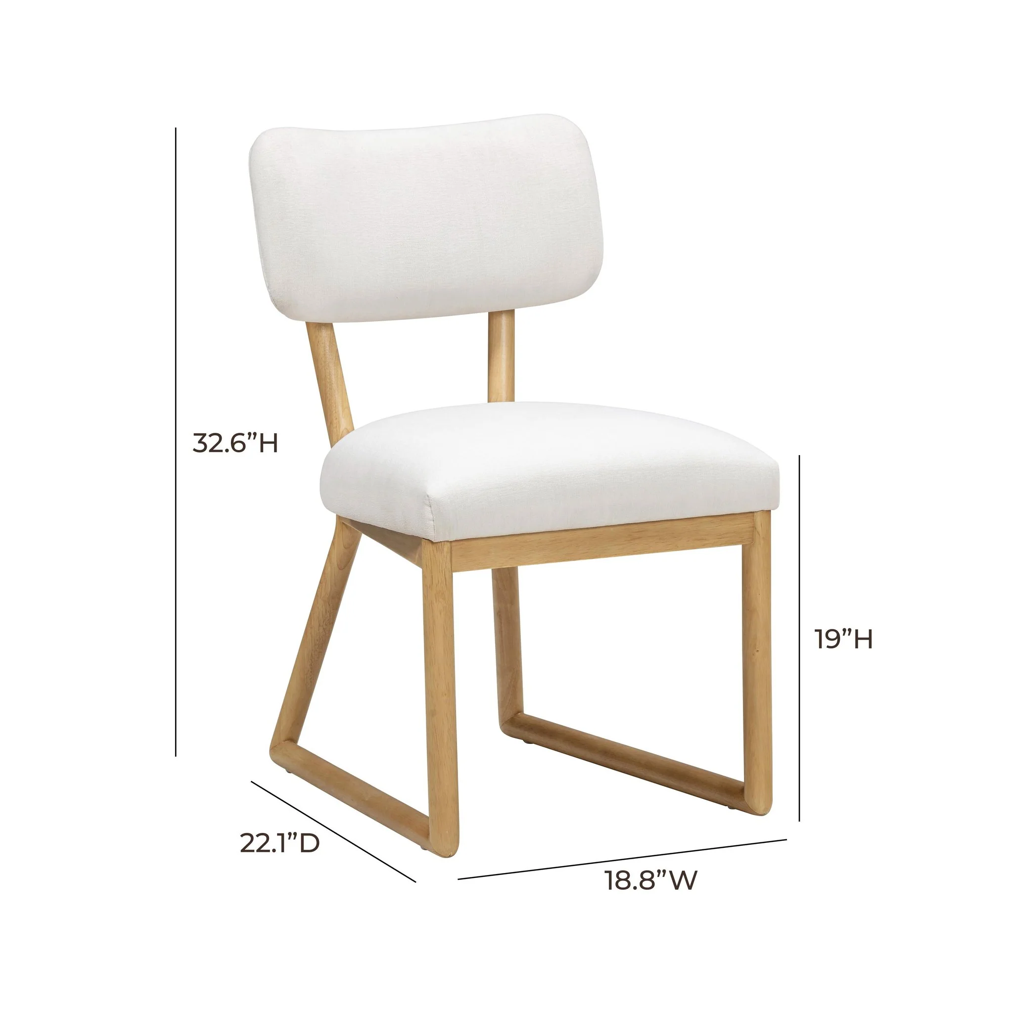 Bobbie Cream Performance Upcycled Fabric Dining Chair - Image 6