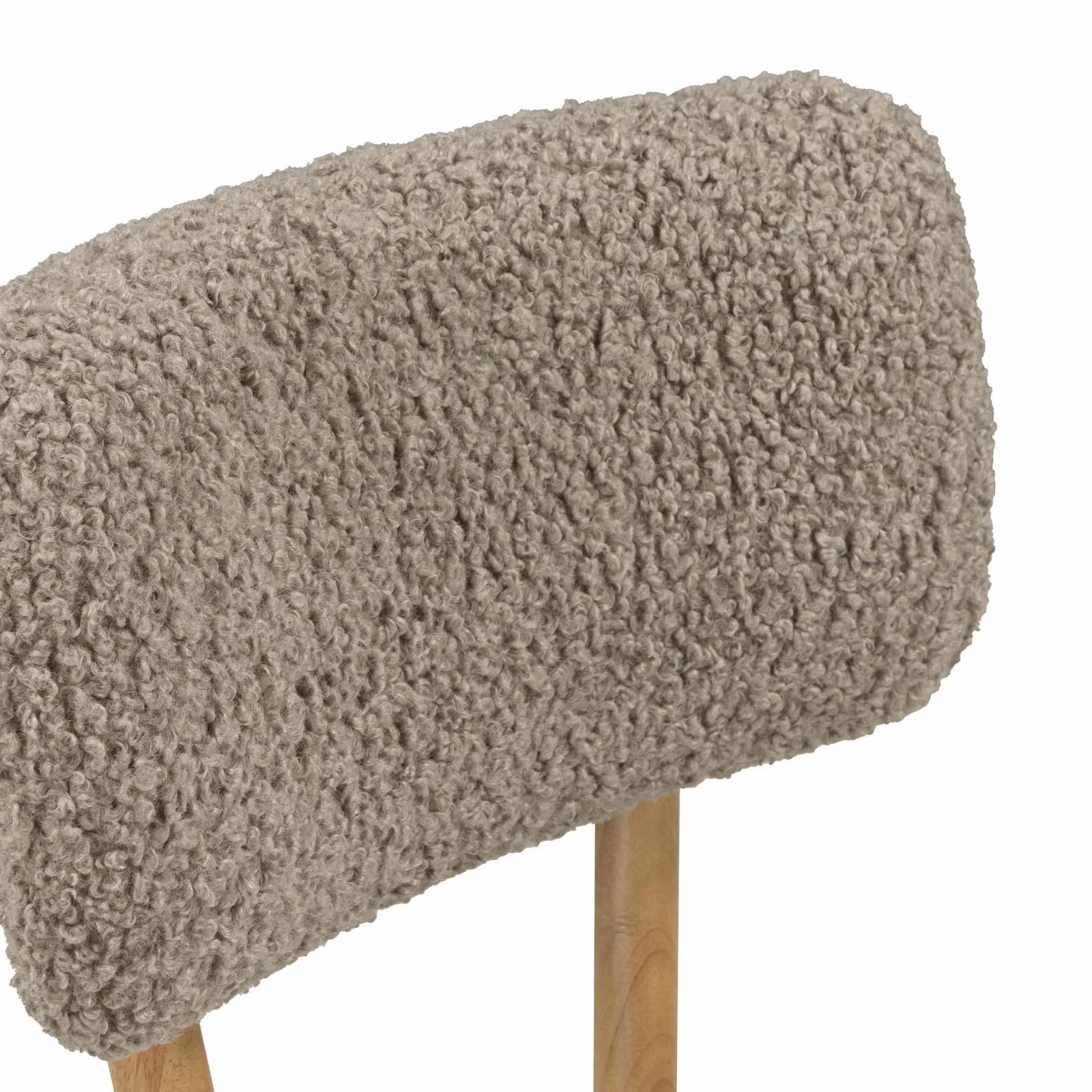 Bobbie Cream Vegan Leather and Grey Vegan Shearling Dining Chair - Image 8