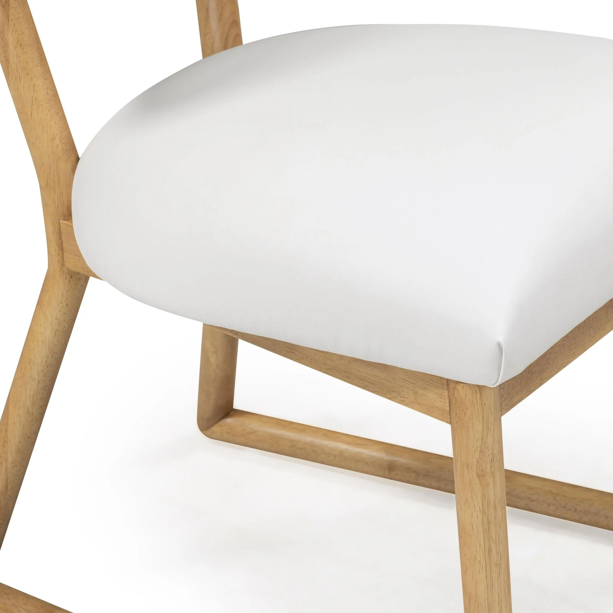 Bobbie Cream Vegan Leather and Grey Vegan Shearling Dining Chair - Image 9