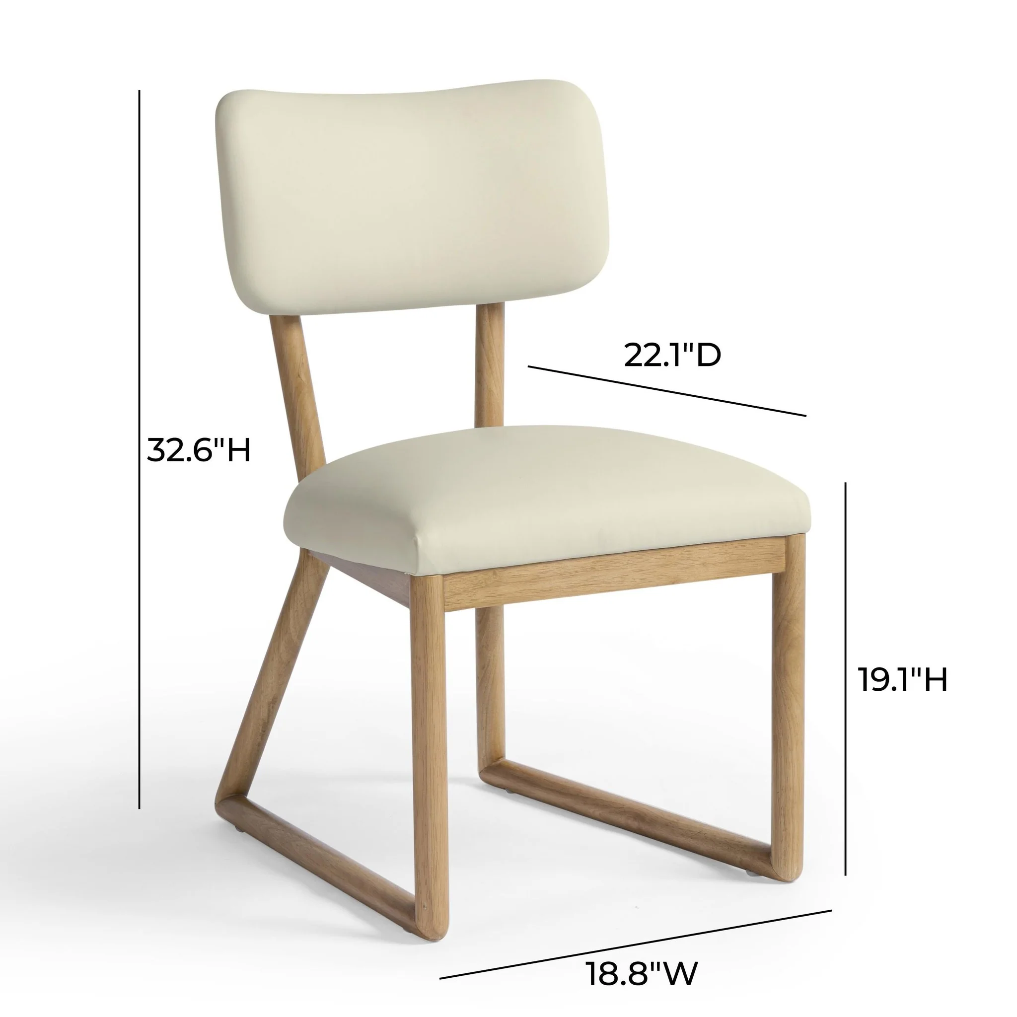 Bobbie Cream Vegan Leather Dining Chair - Image 7