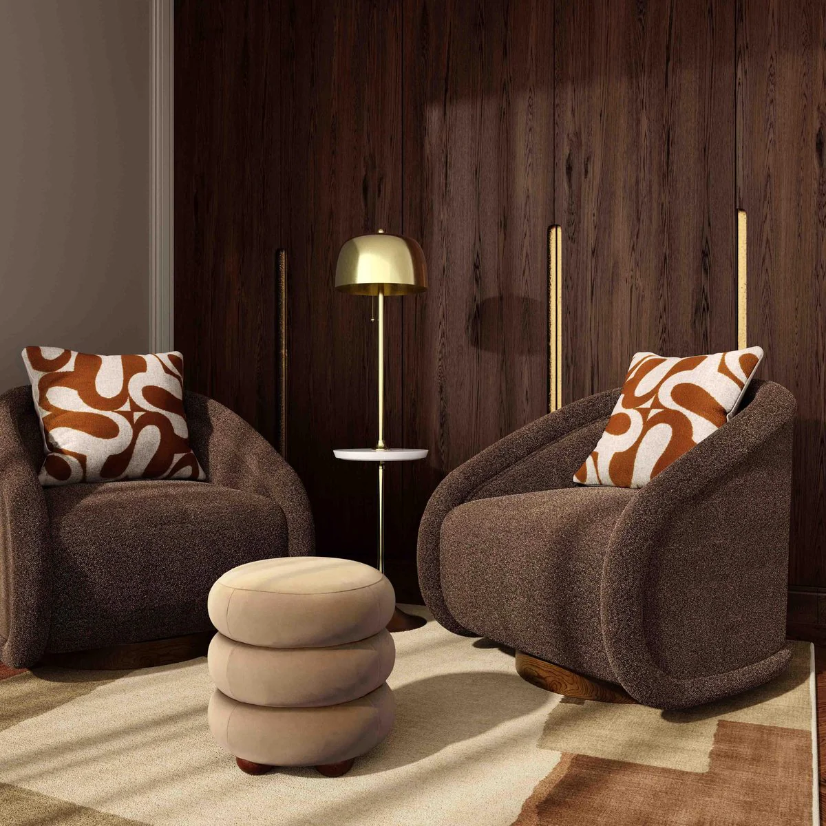 Bonney Rust Orange Boucle Accent Cushion - Image 12