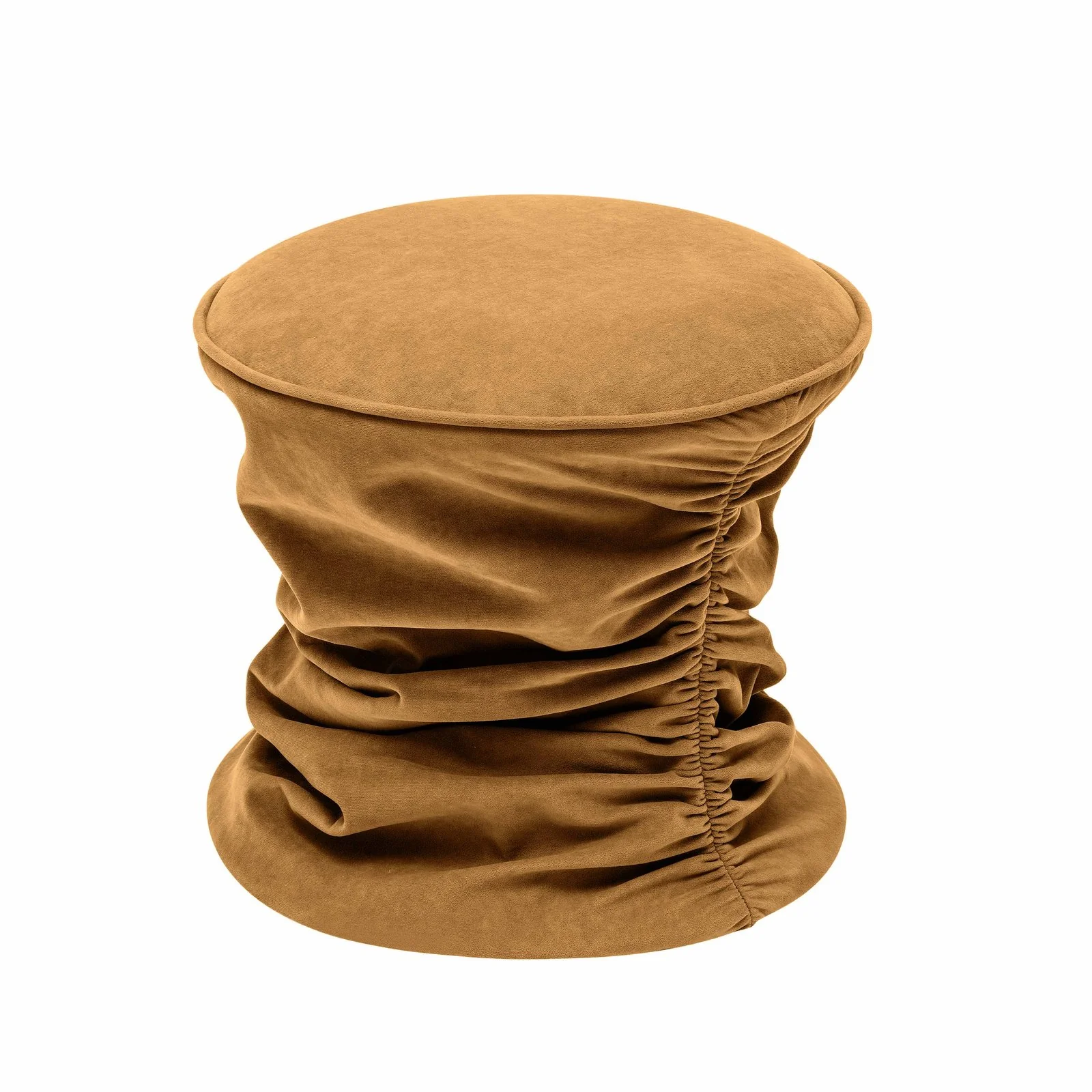 Bounce Dark Terracotta Ruched Velvet Adjustable Ottoman - Image 7