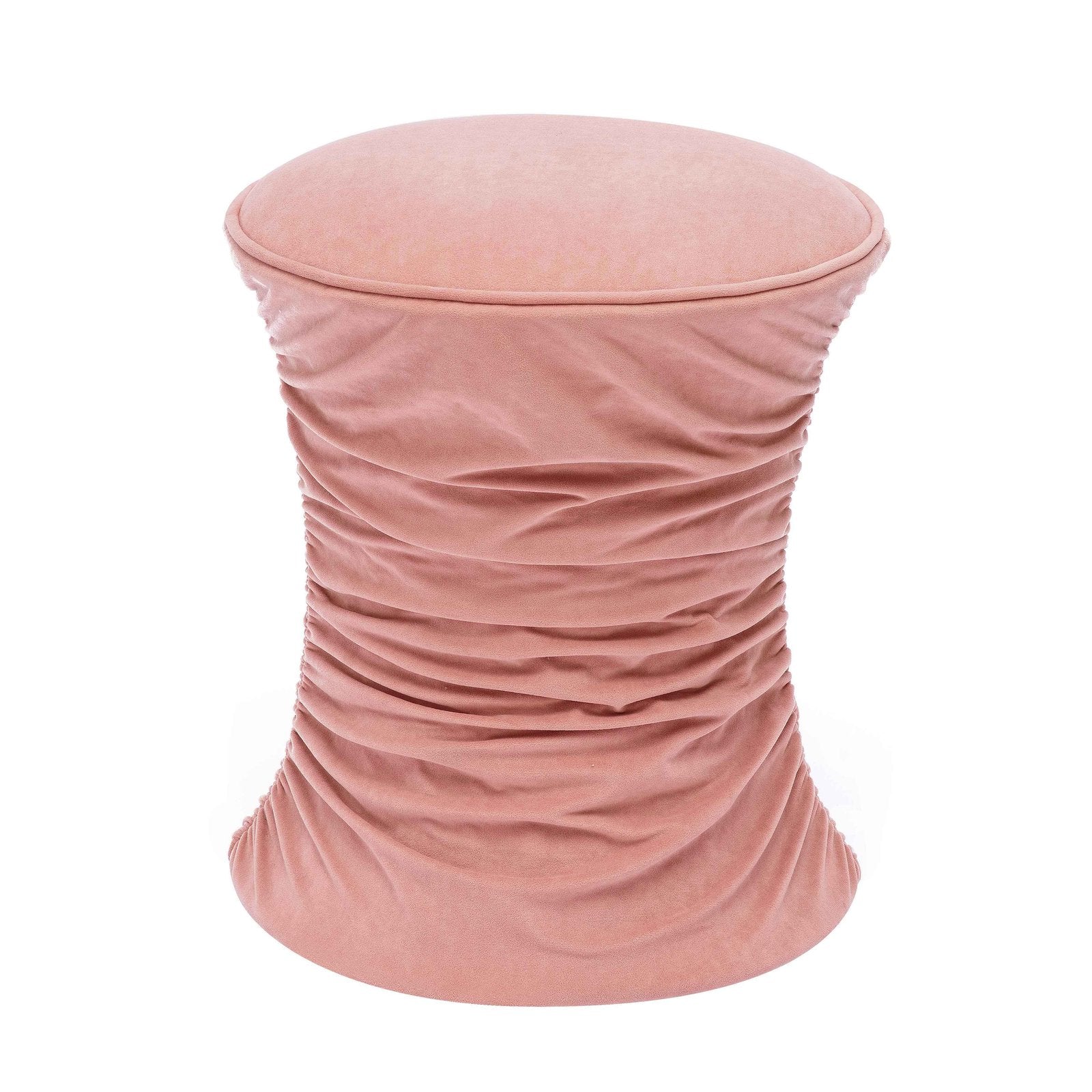 Bounce Rose Pink Ruched Velvet Adjustable Ottoman - Image 5
