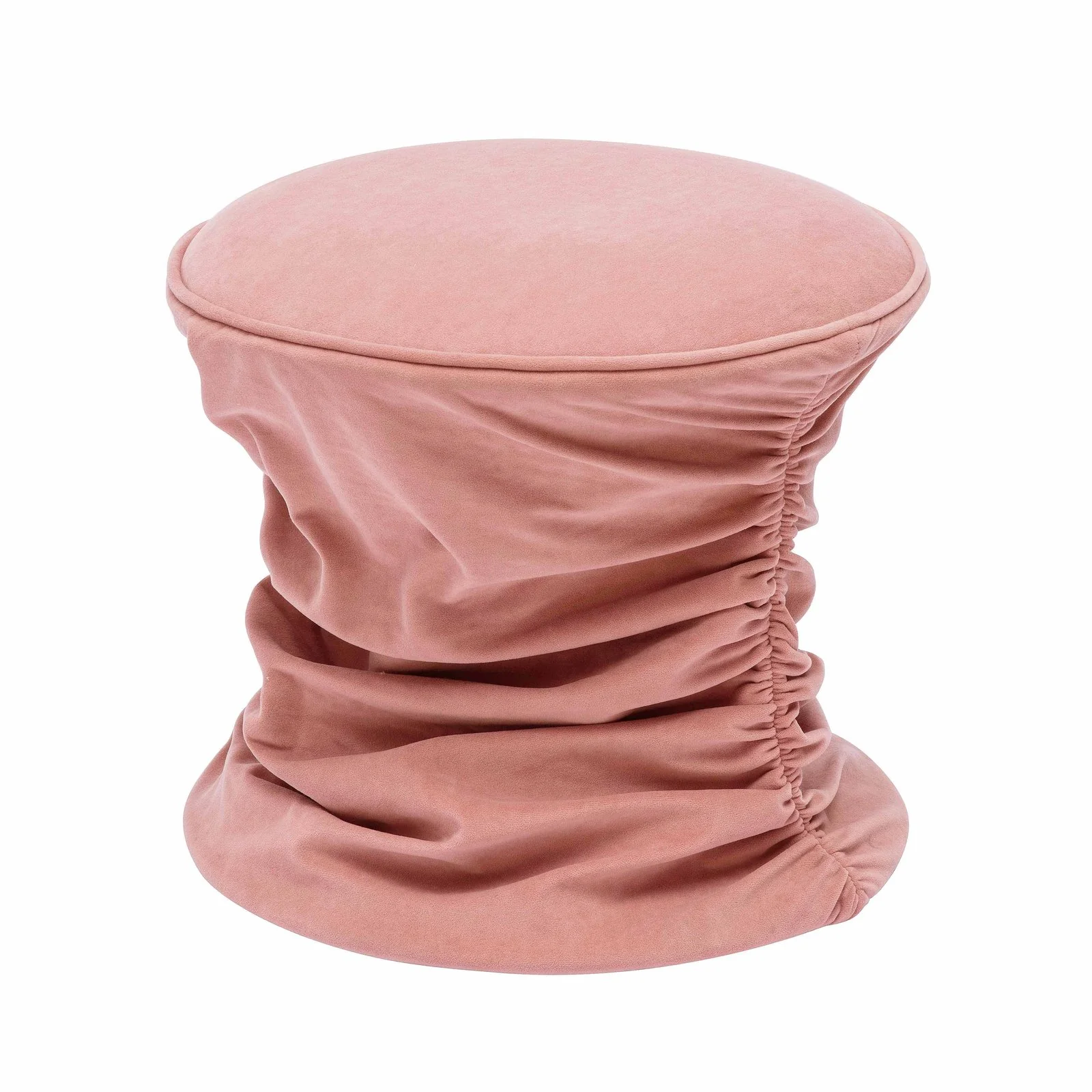 Bounce Rose Pink Ruched Velvet Adjustable Ottoman - Image 7