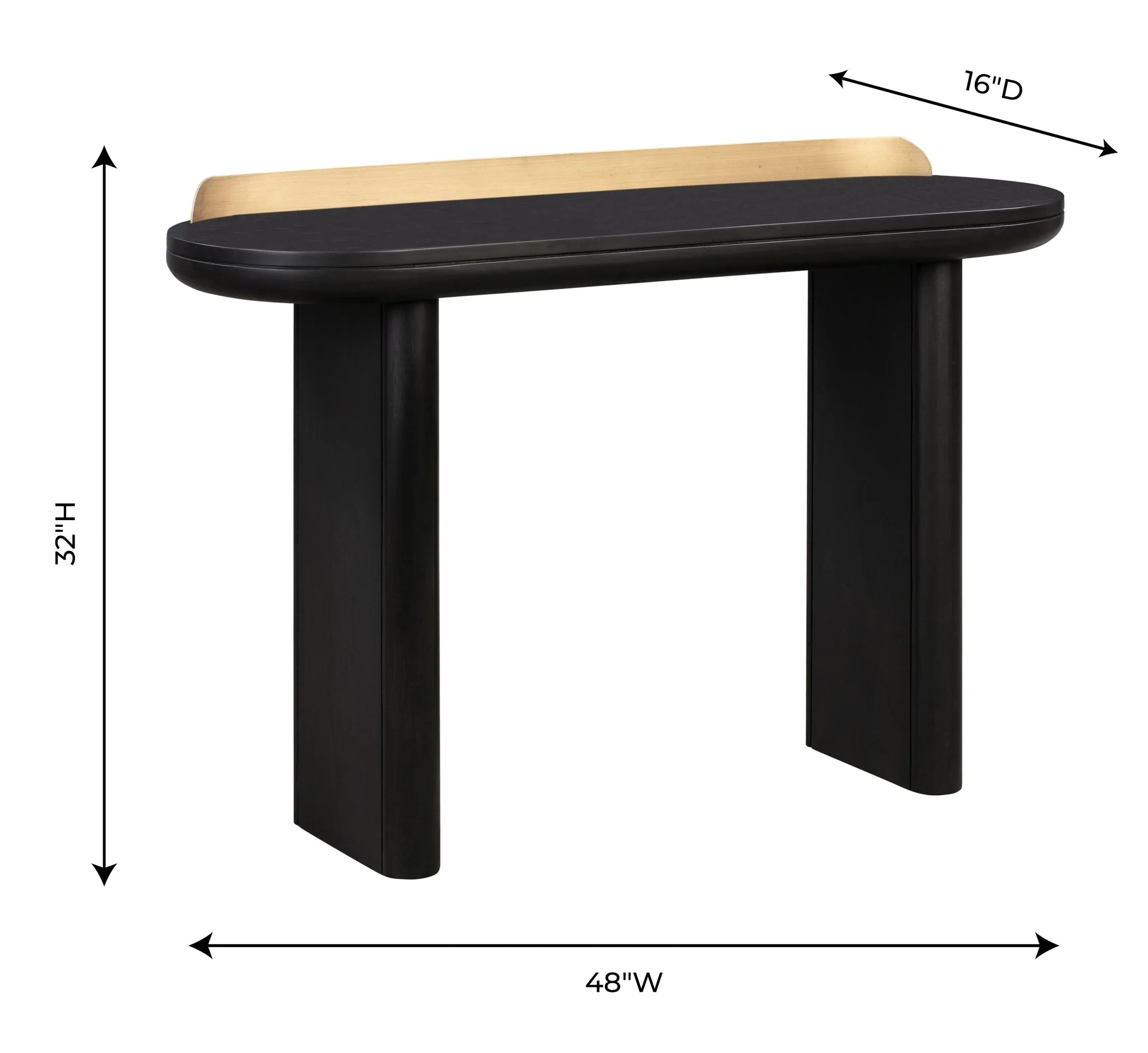 Braden Black Desk/Console Table - Image 9