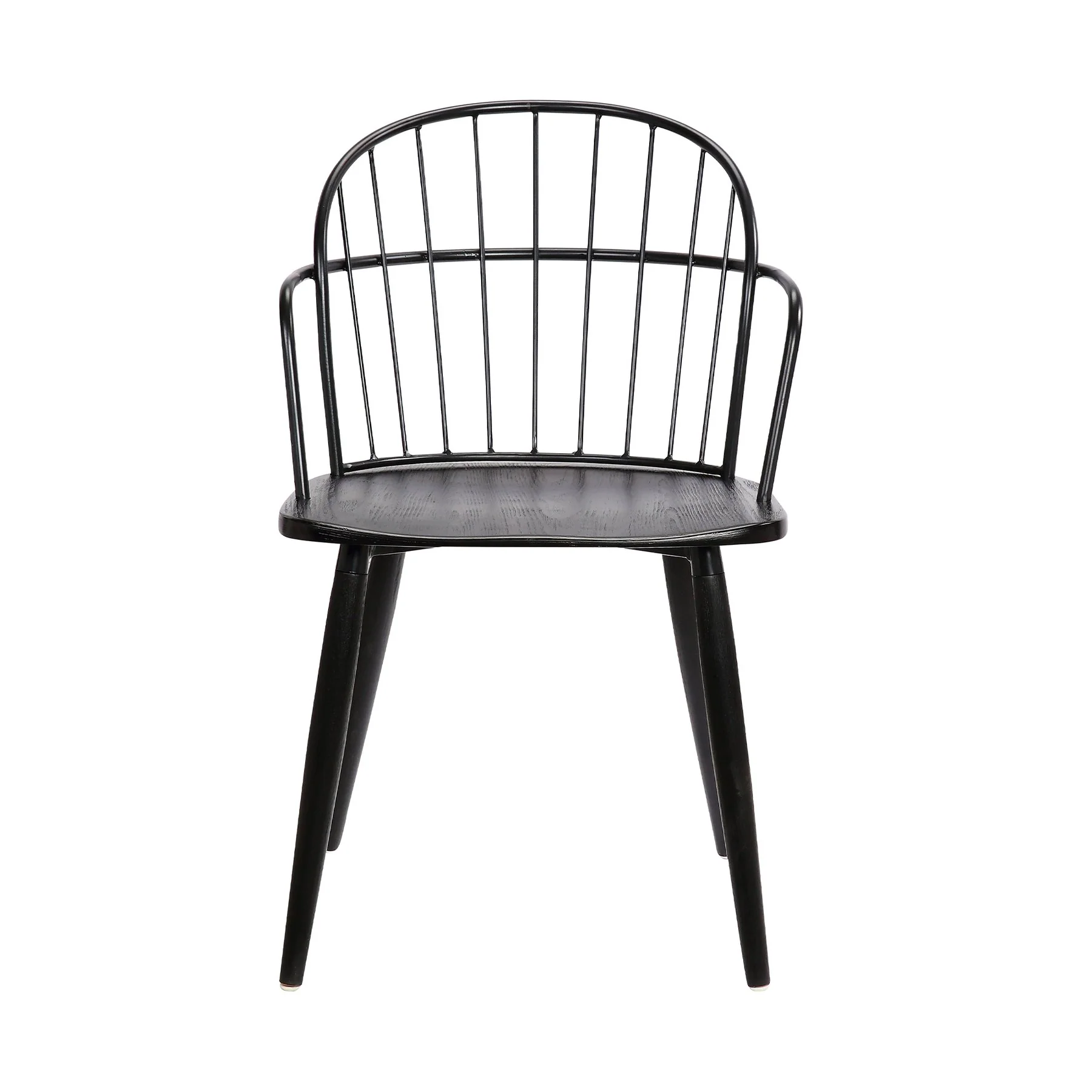 Bradley Steel Framed Side Chair in Black Powder Coated Finish and Black Brushed Wood - Image 2