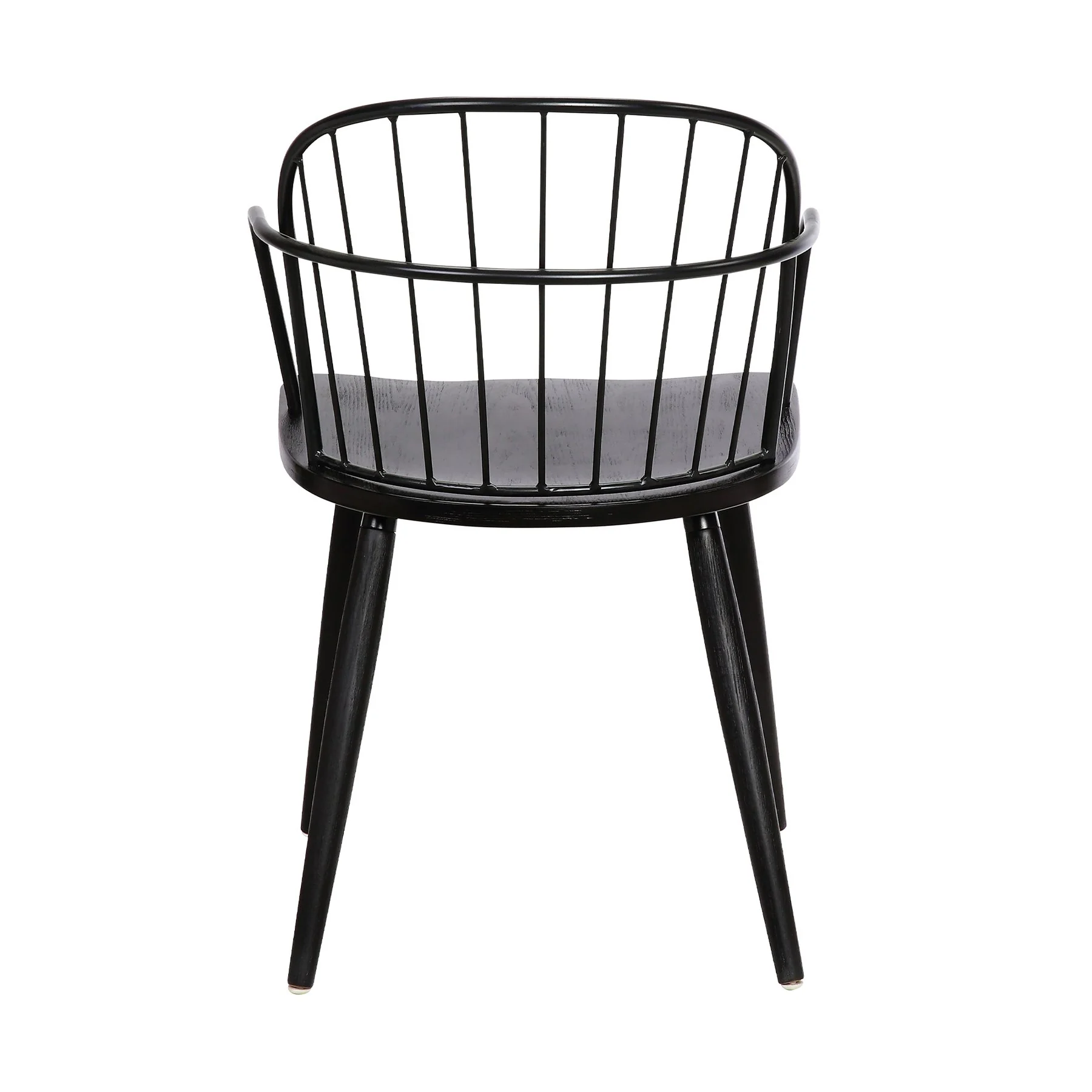 Bradley Steel Framed Side Chair in Black Powder Coated Finish and Black Brushed Wood - Image 5