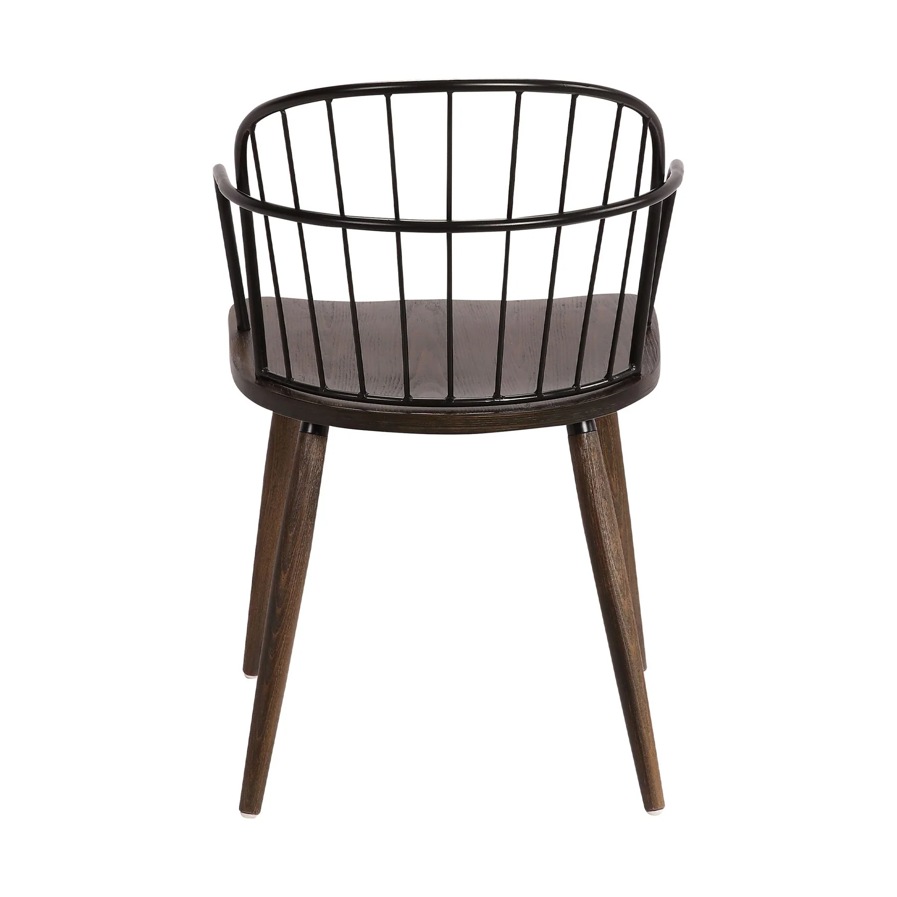 Bradley Steel Framed Side Chair in Black Powder Coated Finish and Walnut Glazed Wood - Image 5