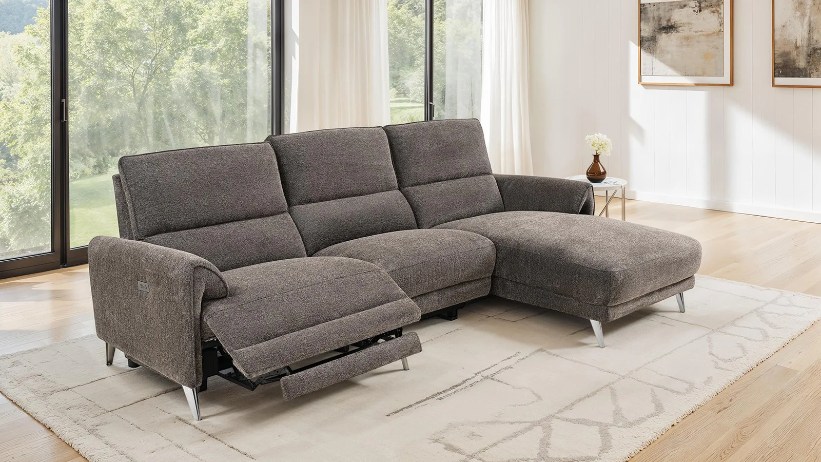 Brande Power Sectional, Right Chaise, Brown - Image 2