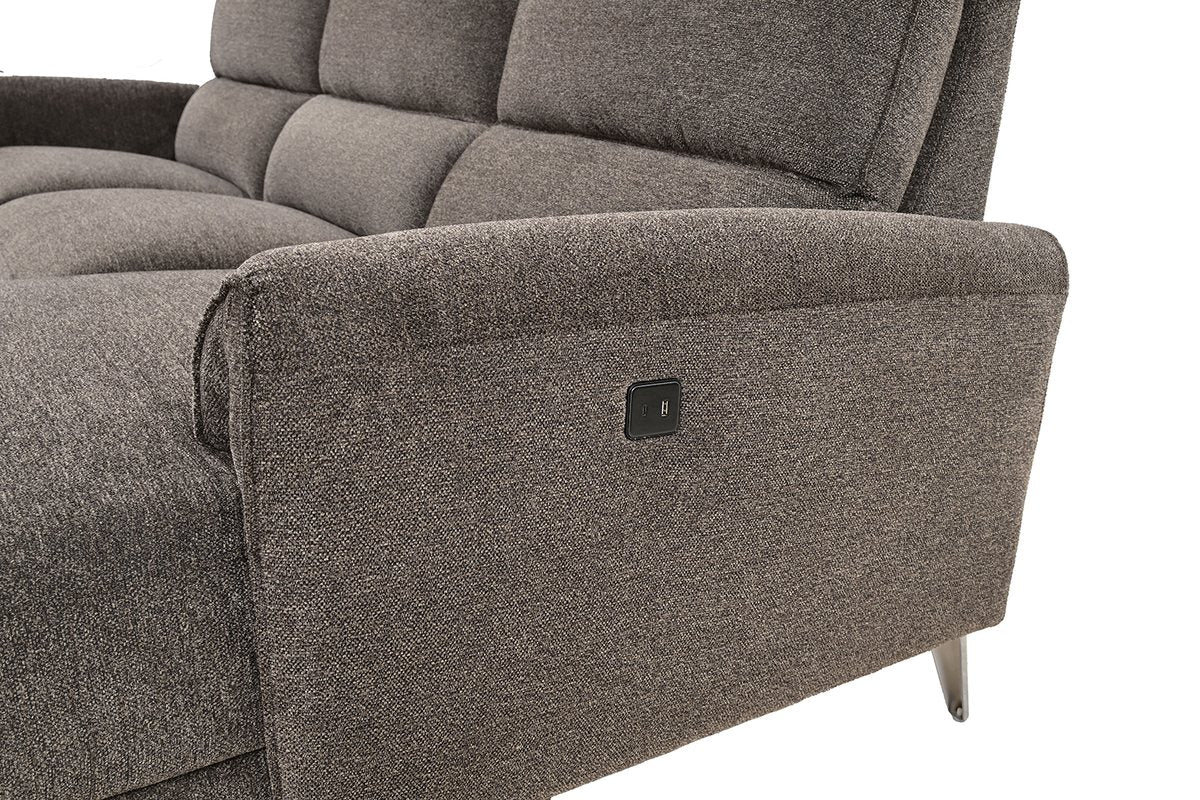 Brande Power Sectional, Right Chaise, Brown - Image 3