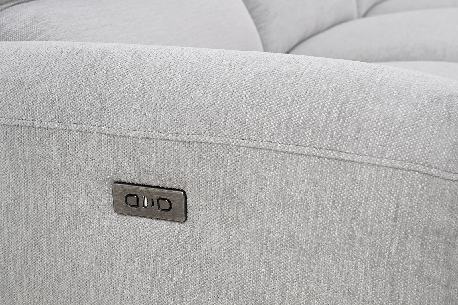 Brande Power Sectional, Right Chaise, Light Gray - Image 3
