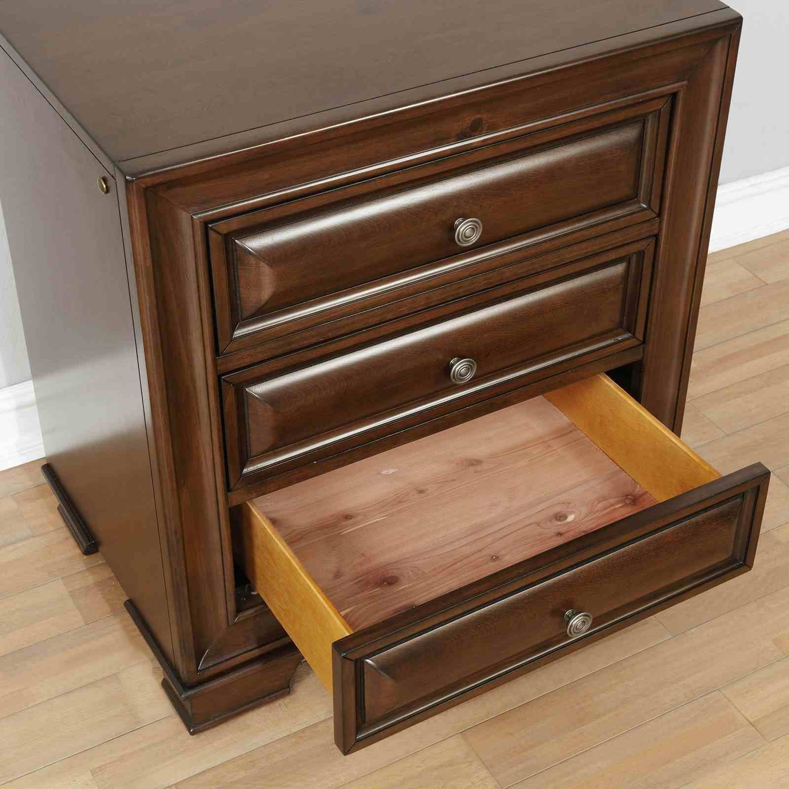 Brandt Nightstand w/ USB, Brown Cherry - Image 3