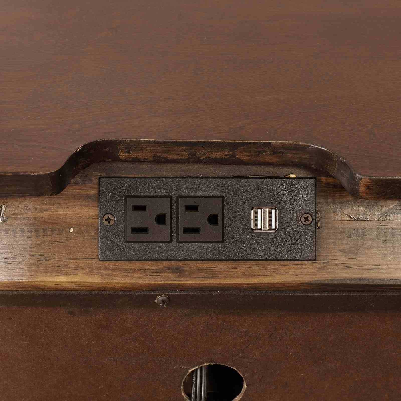 Brandt Nightstand w/ USB, Brown Cherry - Image 4
