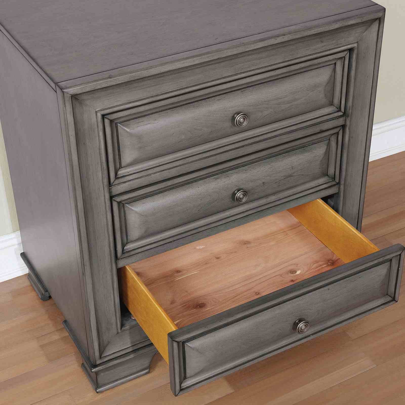 Brandt Nightstand w/ USB, Gray - Image 4