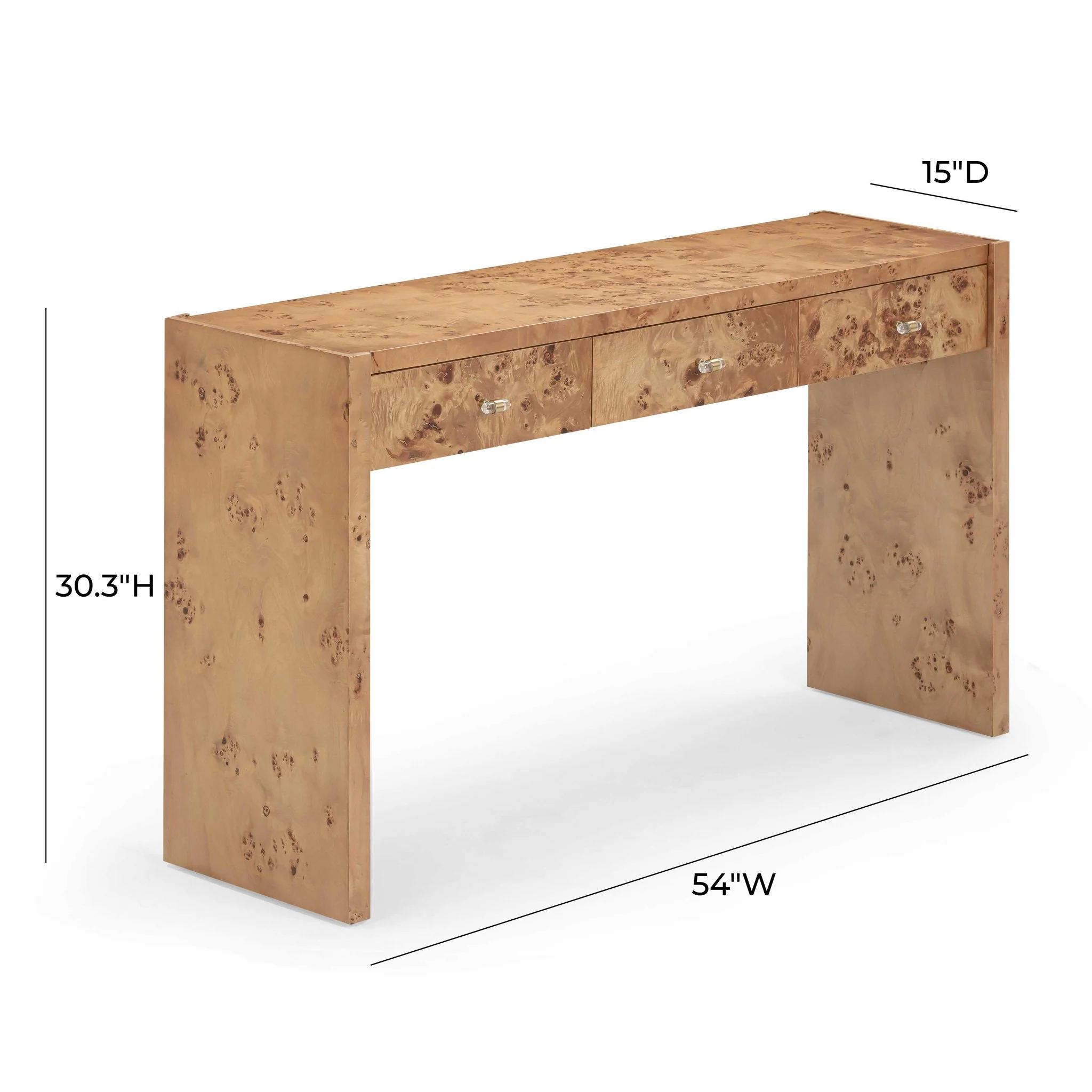 Brandyss Honey Burl Console Table - Image 8