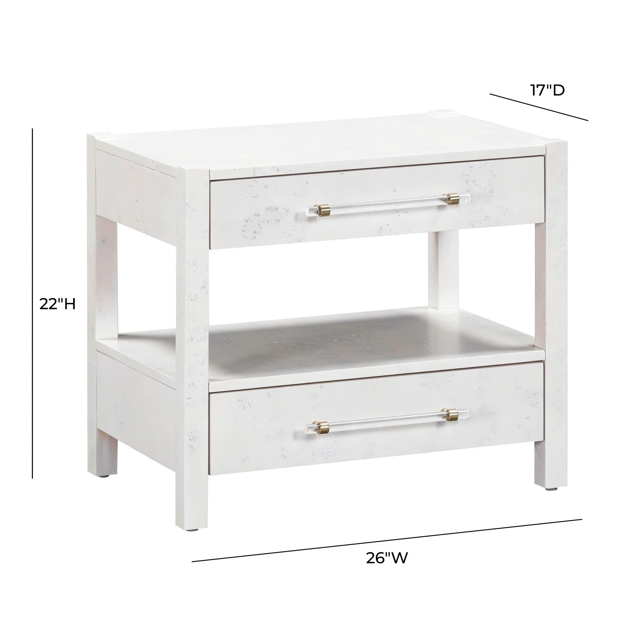 Brandyss White Burl Nightstand - Image 9