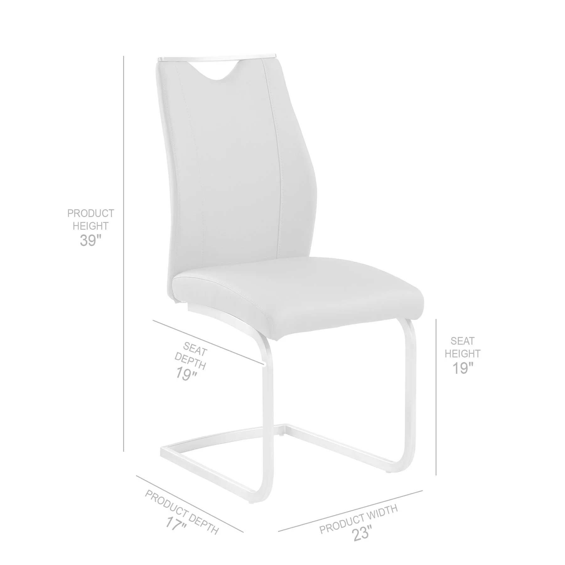 Bravo Contemporary Dining Chair in Gray Faux Leather and Brushed Stainless Steel Finish - Set of 2 - Image 7