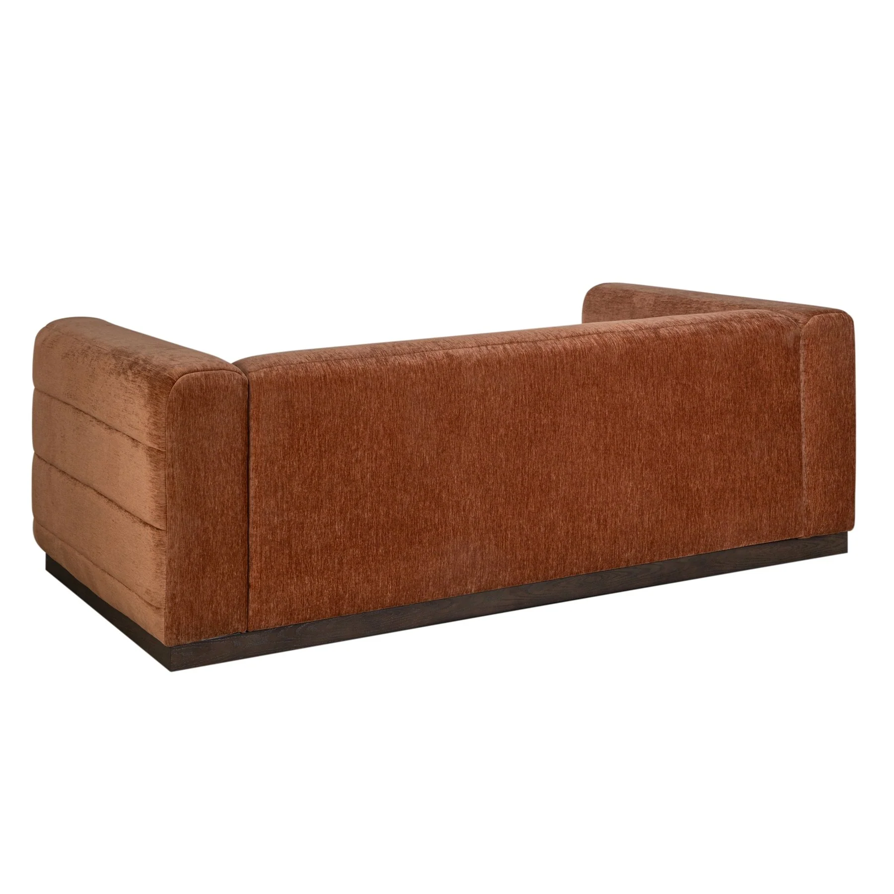 Brea 90.5 in. 3-Seater Sofa in Logan Brown Fabric with Rectangular Seat and Square Arms - Image 3