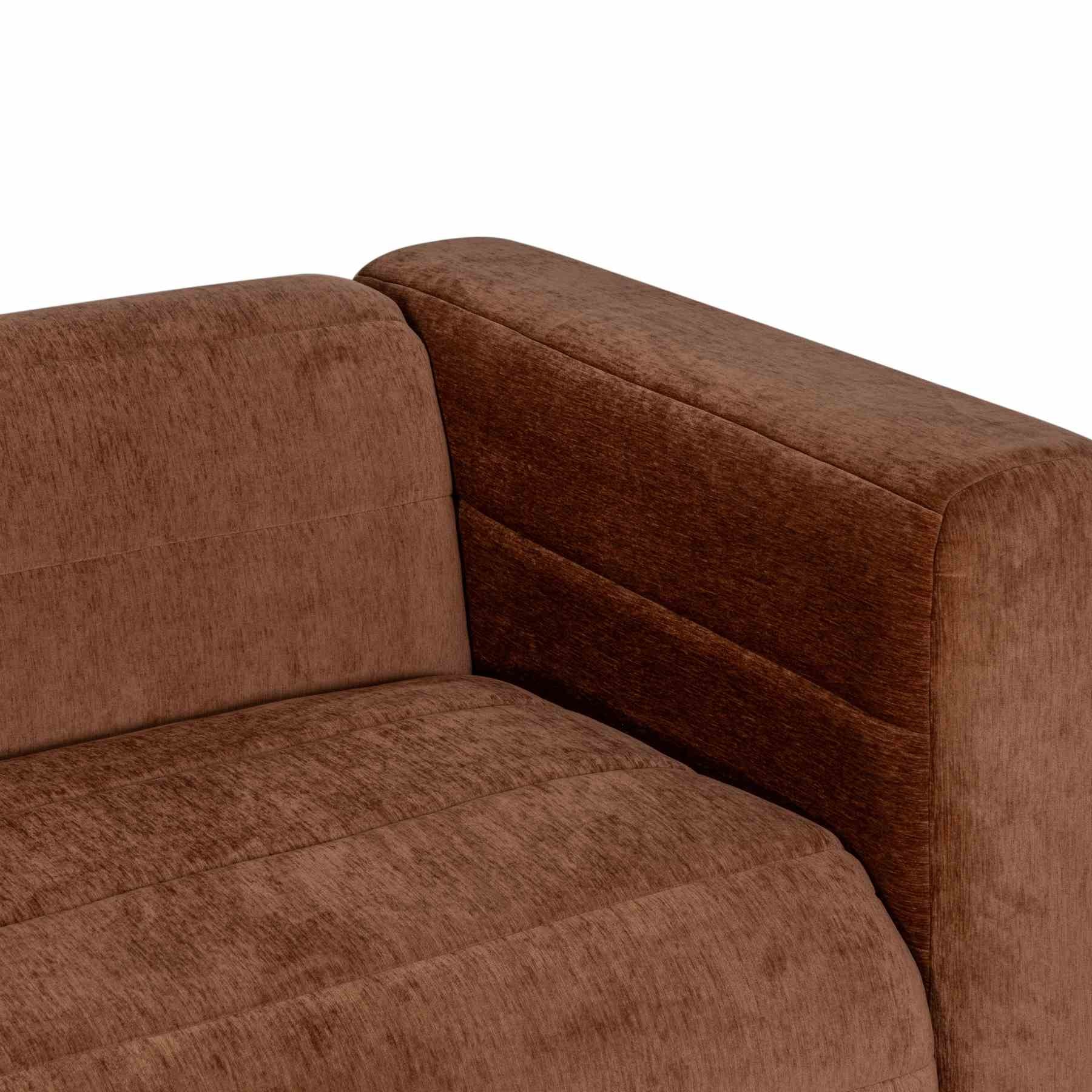 Brea 90.5 in. 3-Seater Sofa in Logan Brown Fabric with Rectangular Seat and Square Arms - Image 5