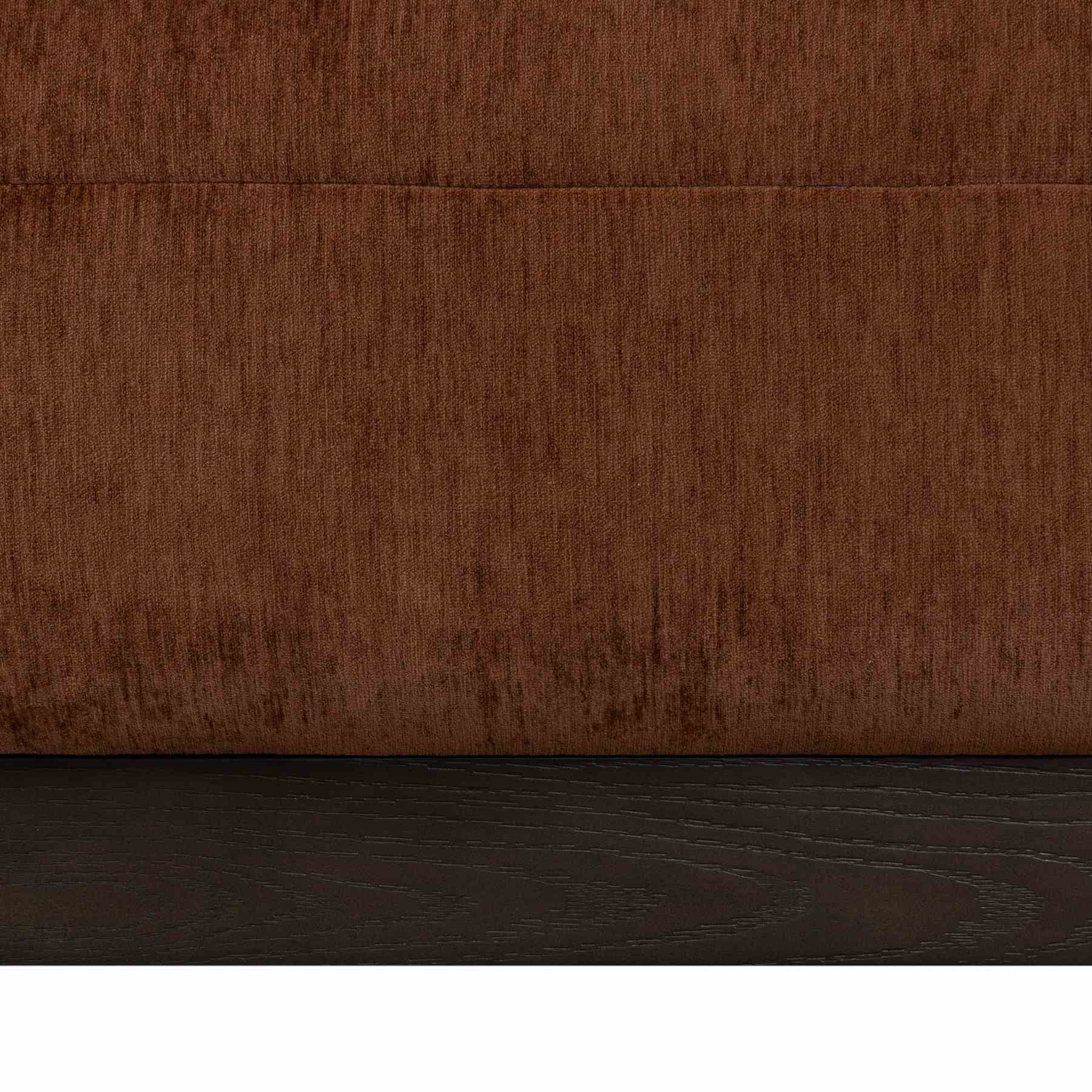 Brea 90.5 in. 3-Seater Sofa in Logan Brown Fabric with Rectangular Seat and Square Arms - Image 7