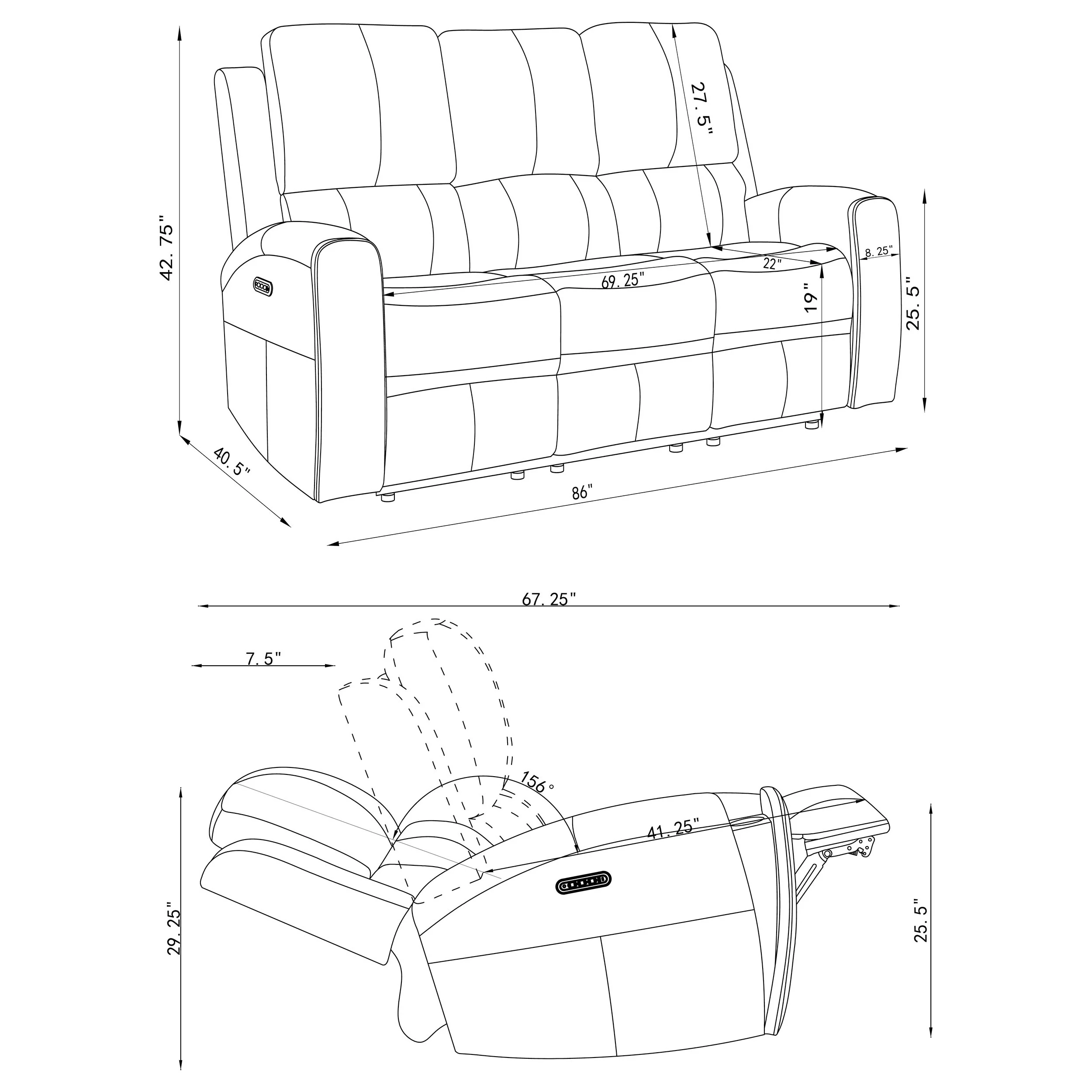 Brickston Triple Power Reclining Sofa Set - Image 31