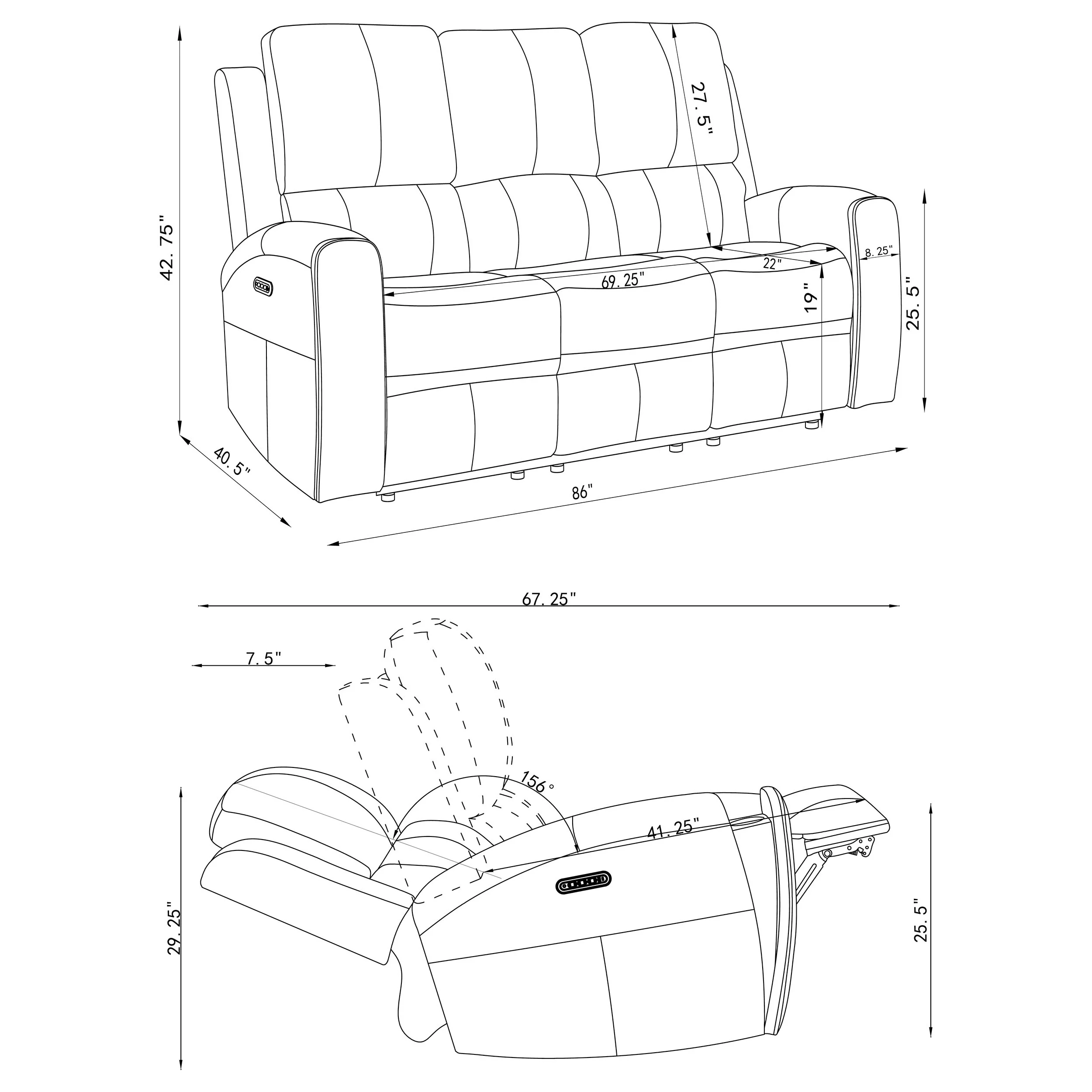 Brickston Triple Power Reclining Sofa Set - Image 48