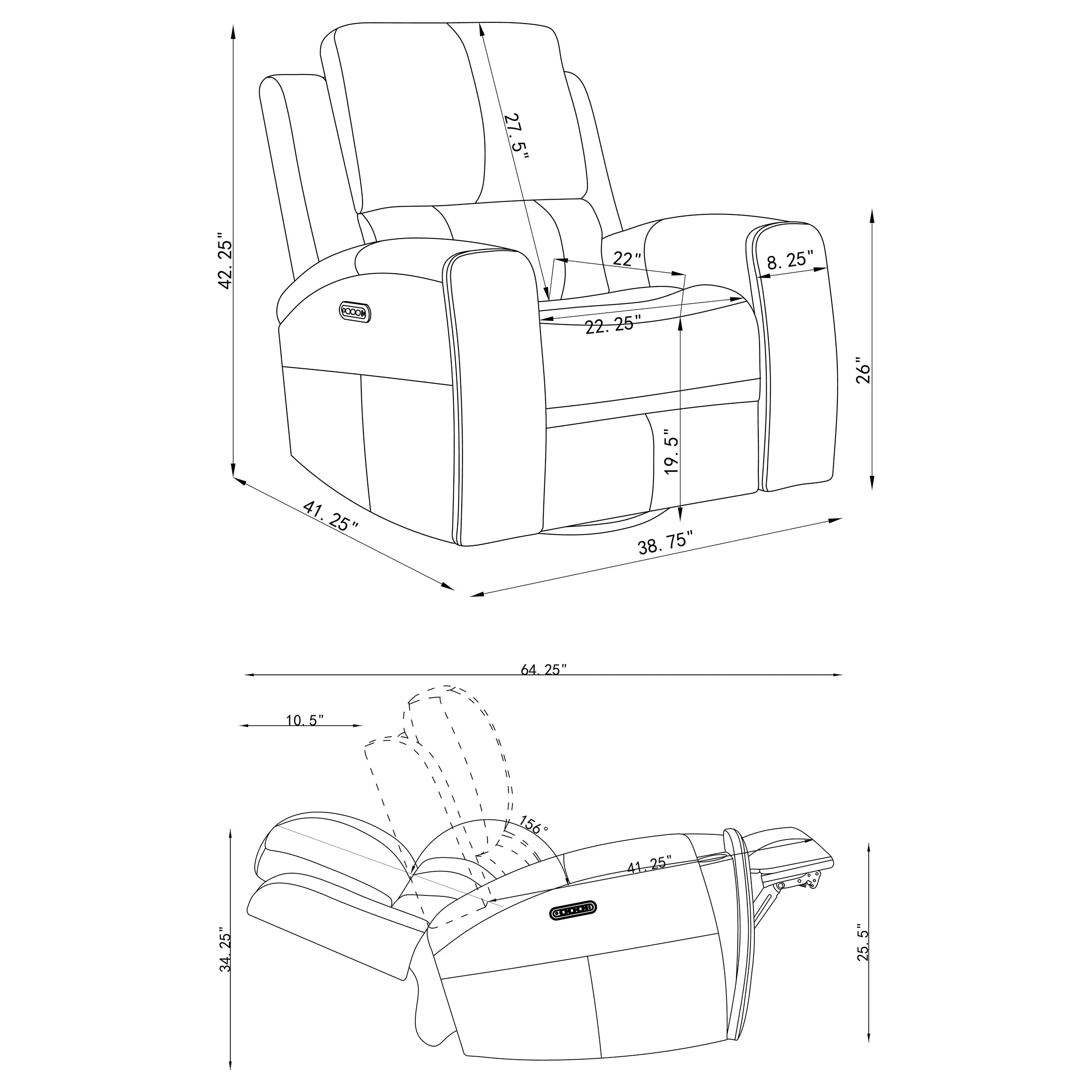 Brickston Triple Power Swivel Glider Recliner - Image 14