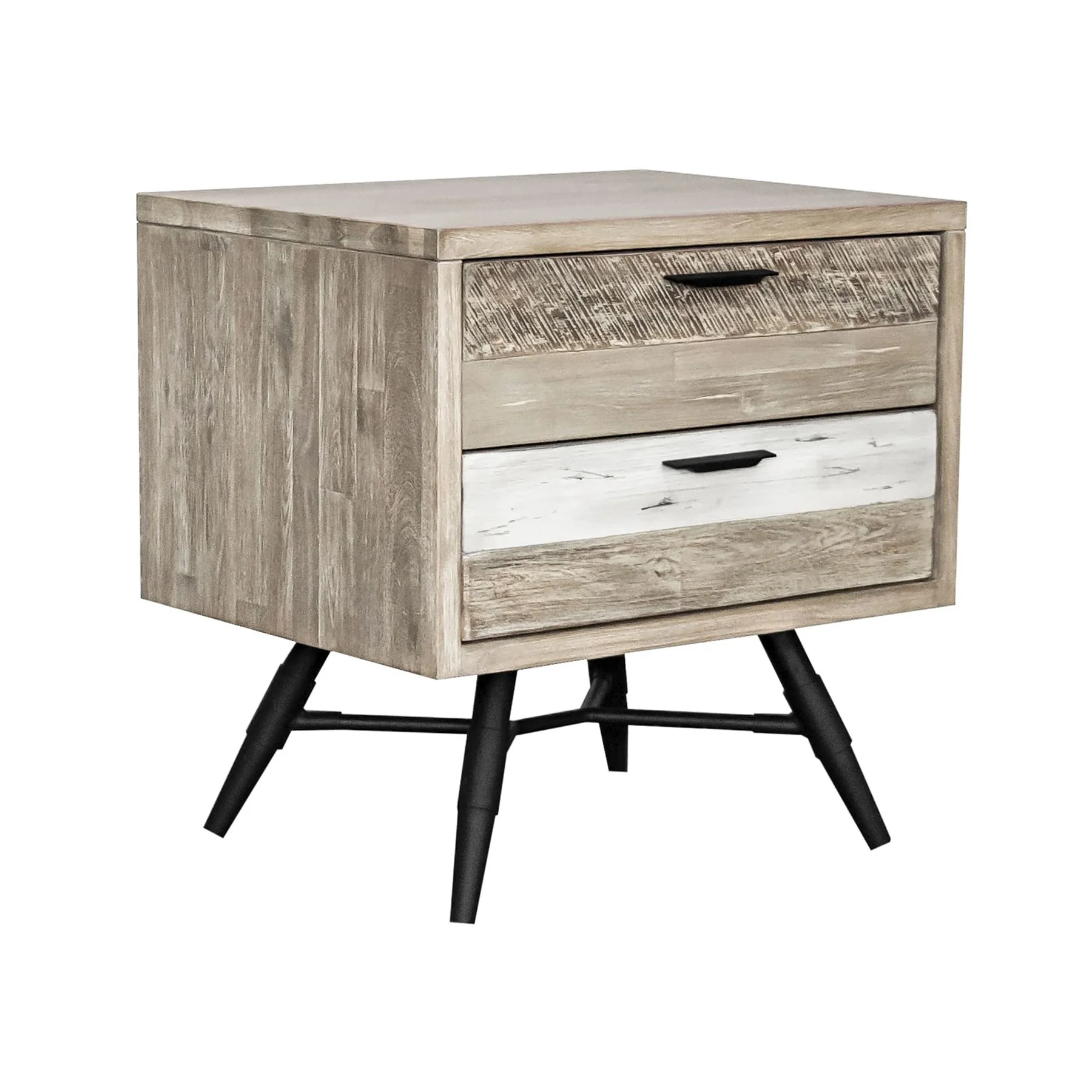 Bridges 2 Drawer Nightstand in Two Tone Acacia Wood - Image 2
