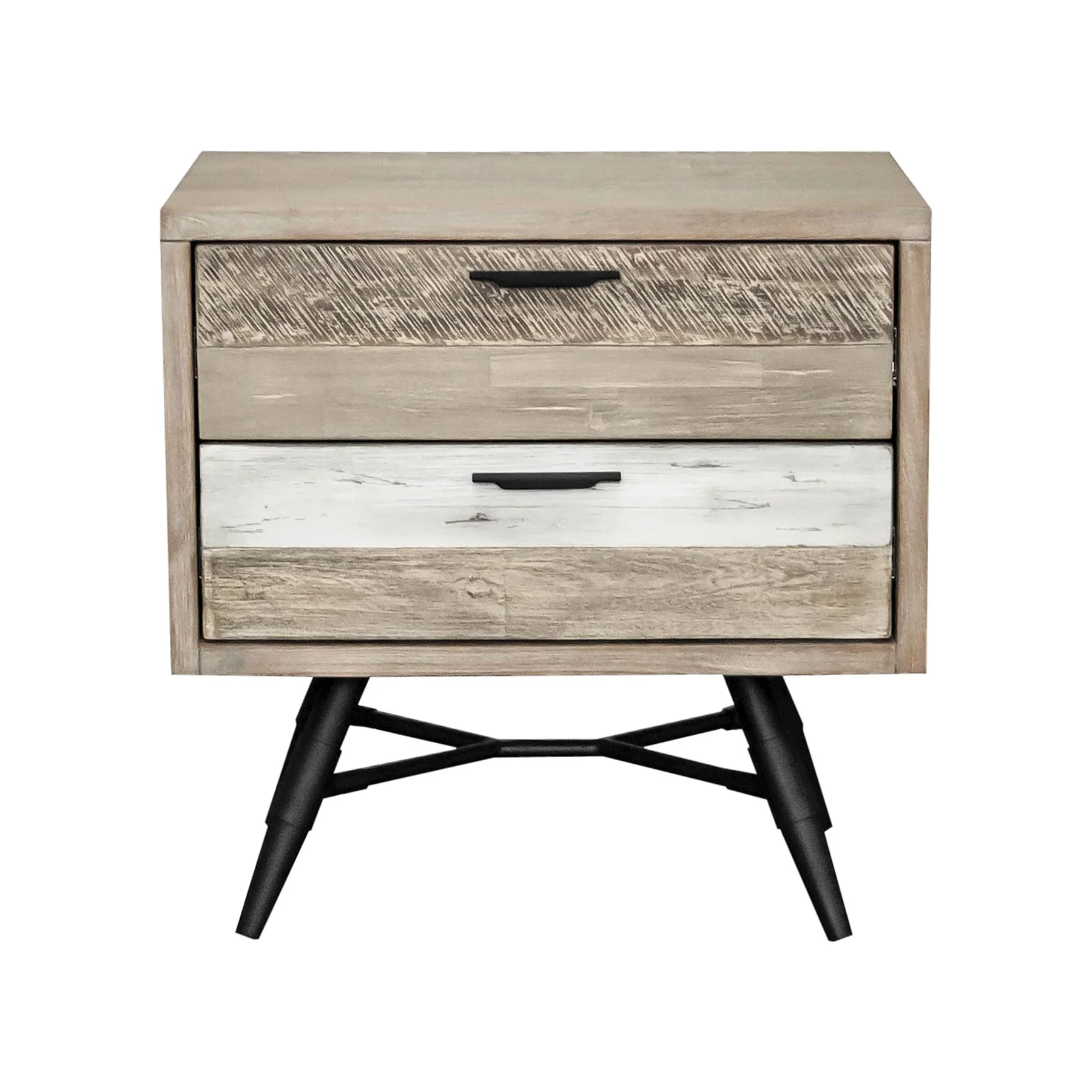 Bridges 3 Piece King Bedroom Set in Two-Tone Acacia Wood - Image 4