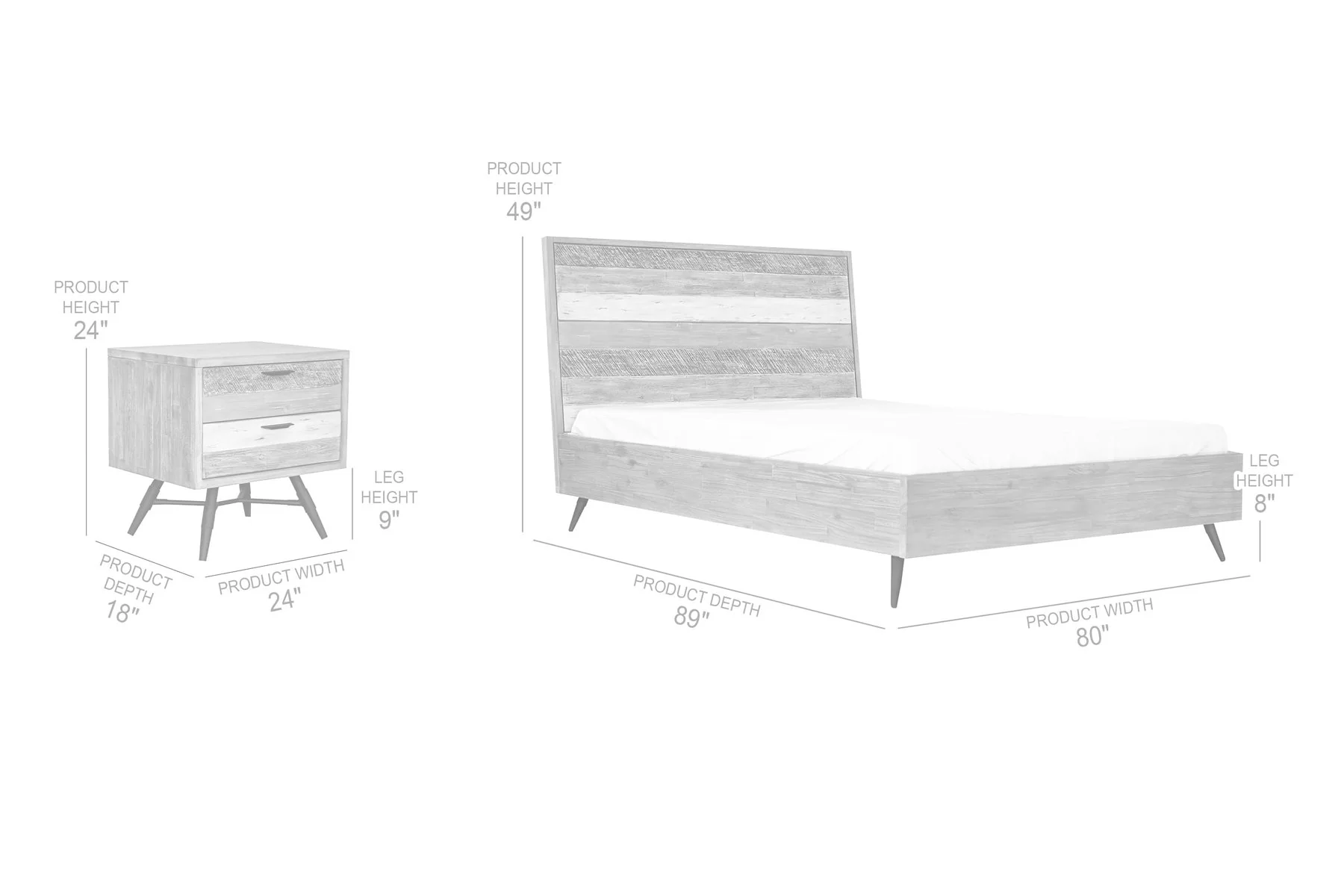 Bridges 3 Piece King Bedroom Set in Two-Tone Acacia Wood - Image 7