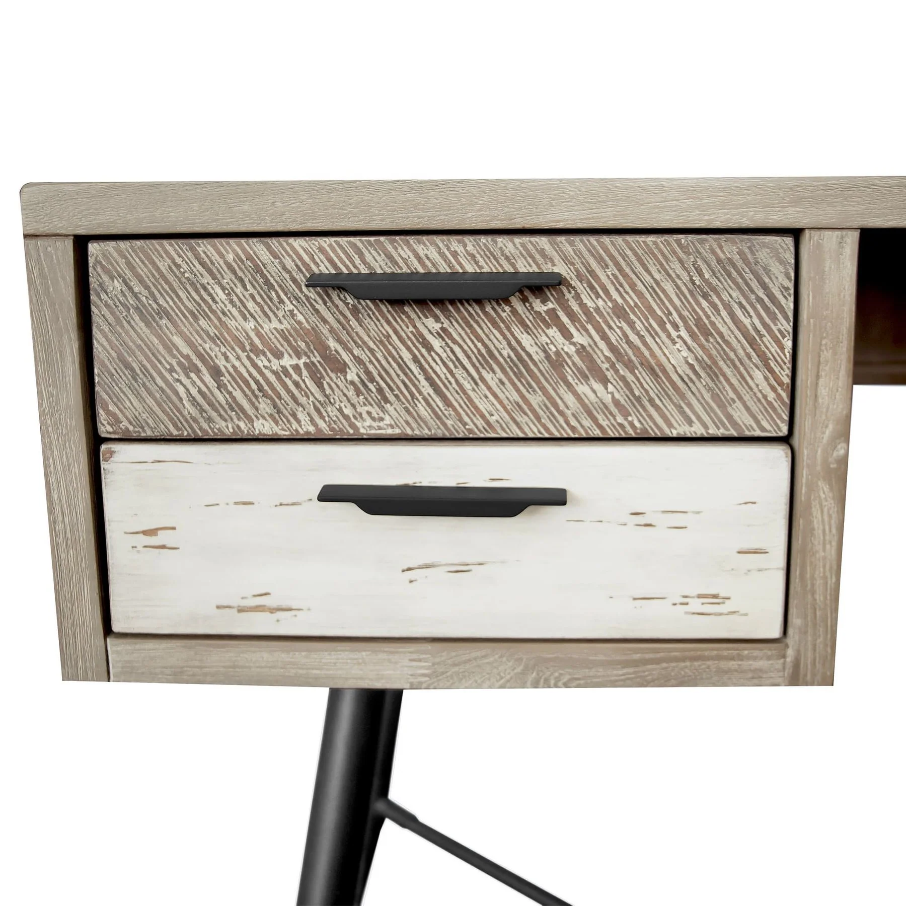 Bridges 4 Drawer Desk in Two Tone Acacia Wood - Image 4