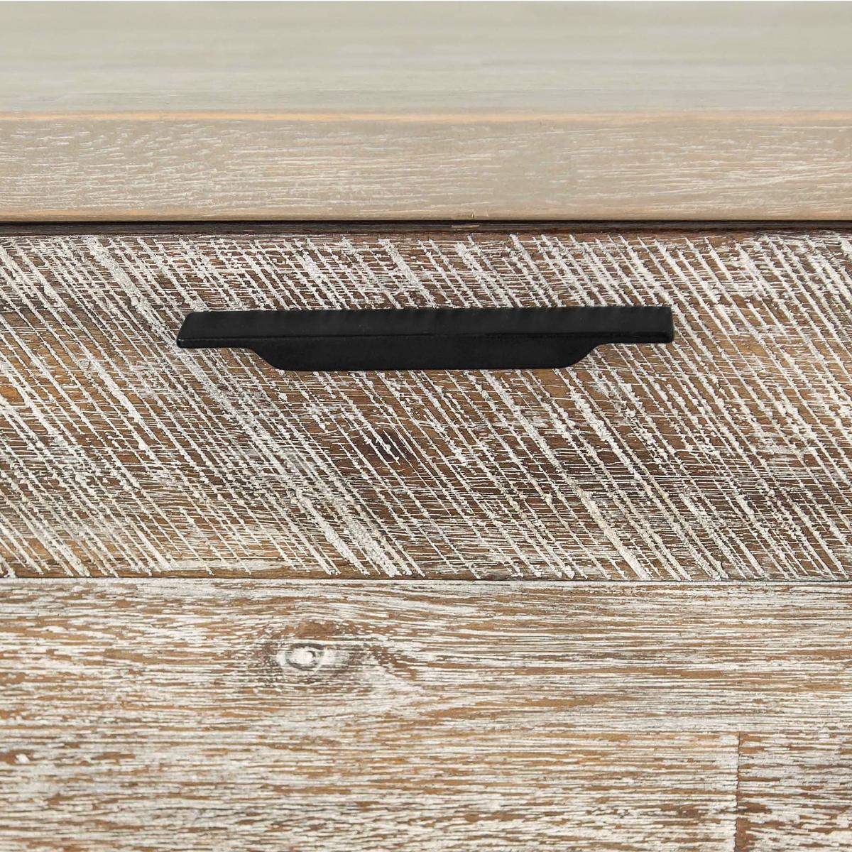 Bridges 4 Drawer Desk in Two Tone Acacia Wood - Image 5