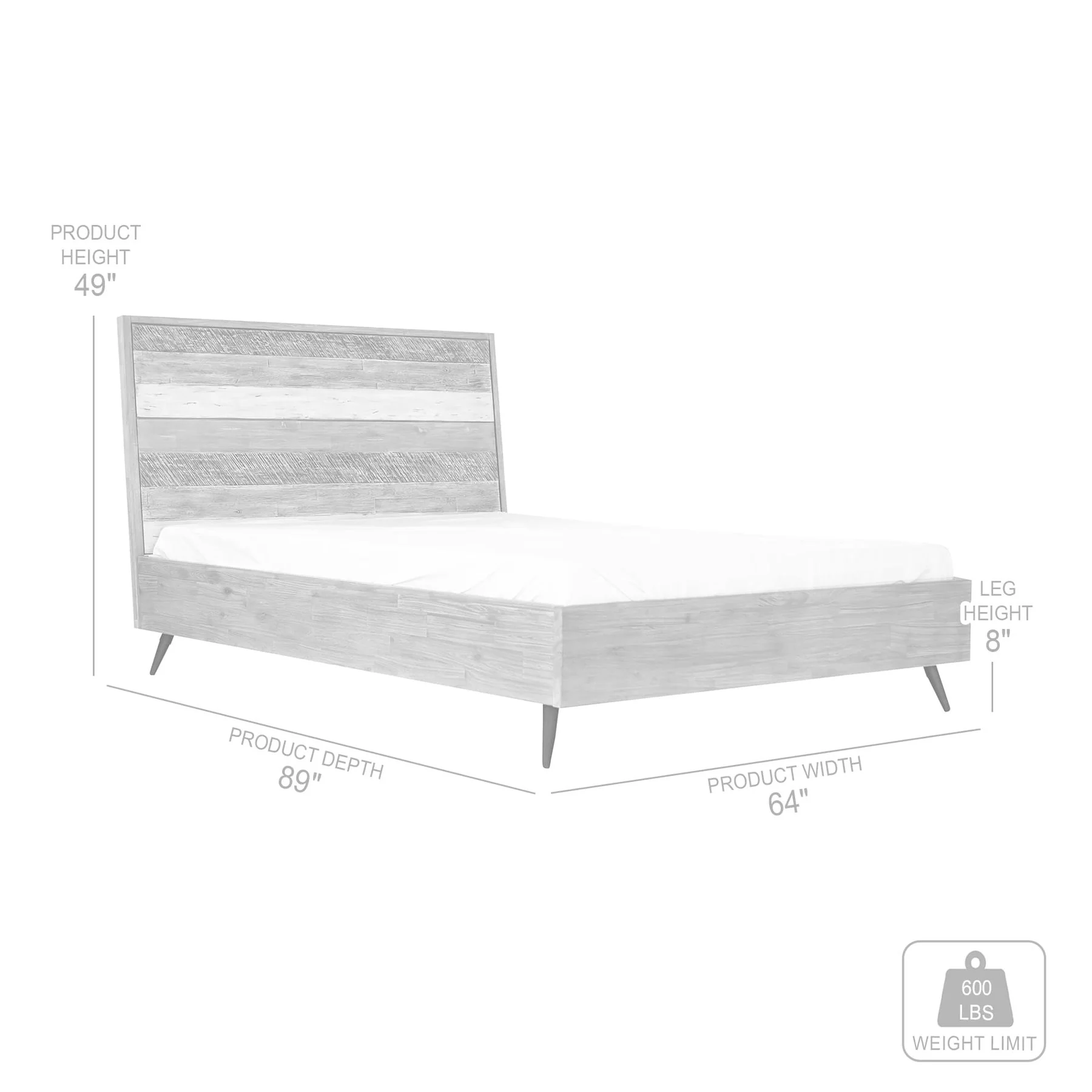 Bridges Queen Platform Bed in Two Tone Acacia Wood - Image 6