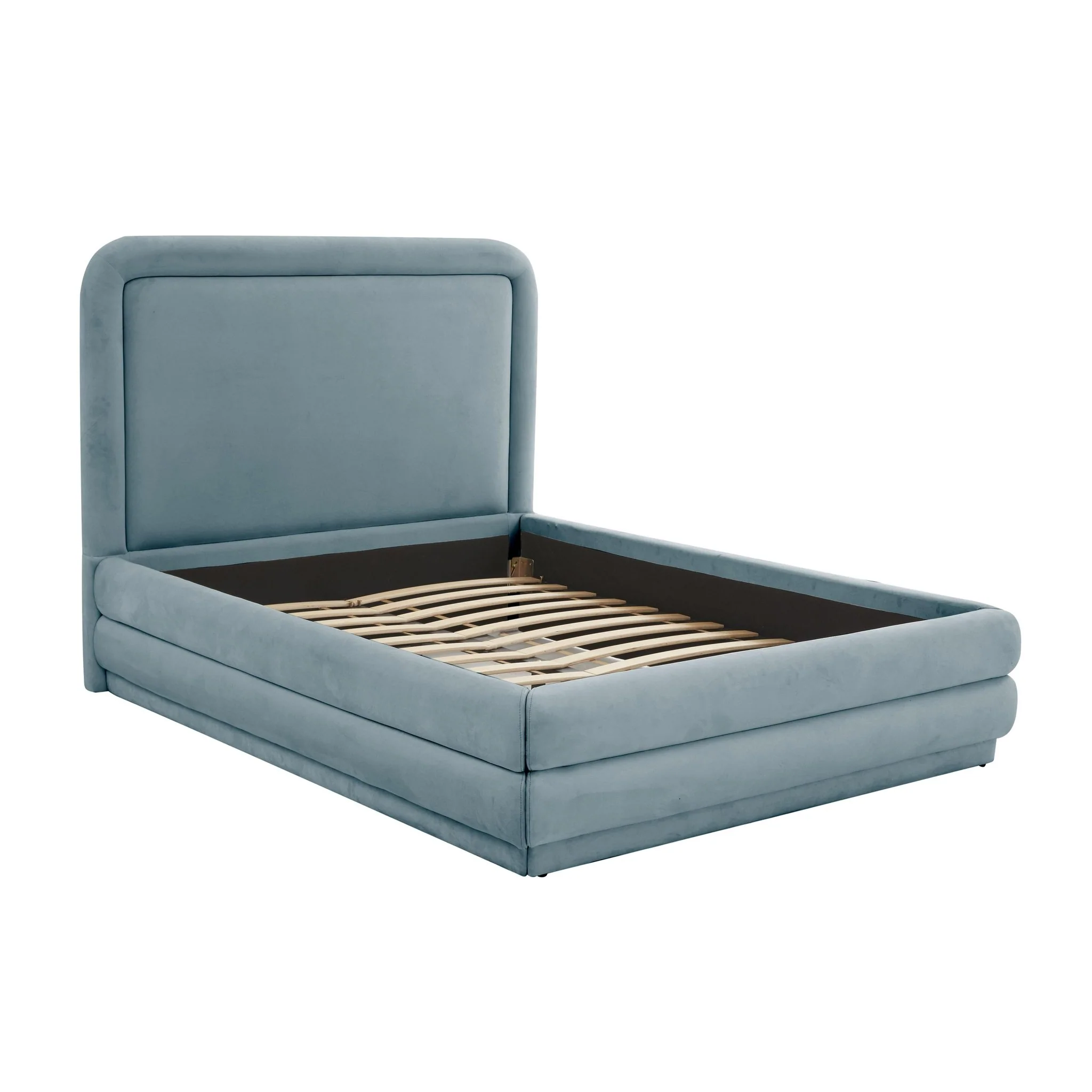 Briella Bluestone Velvet Bed in King - Image 4