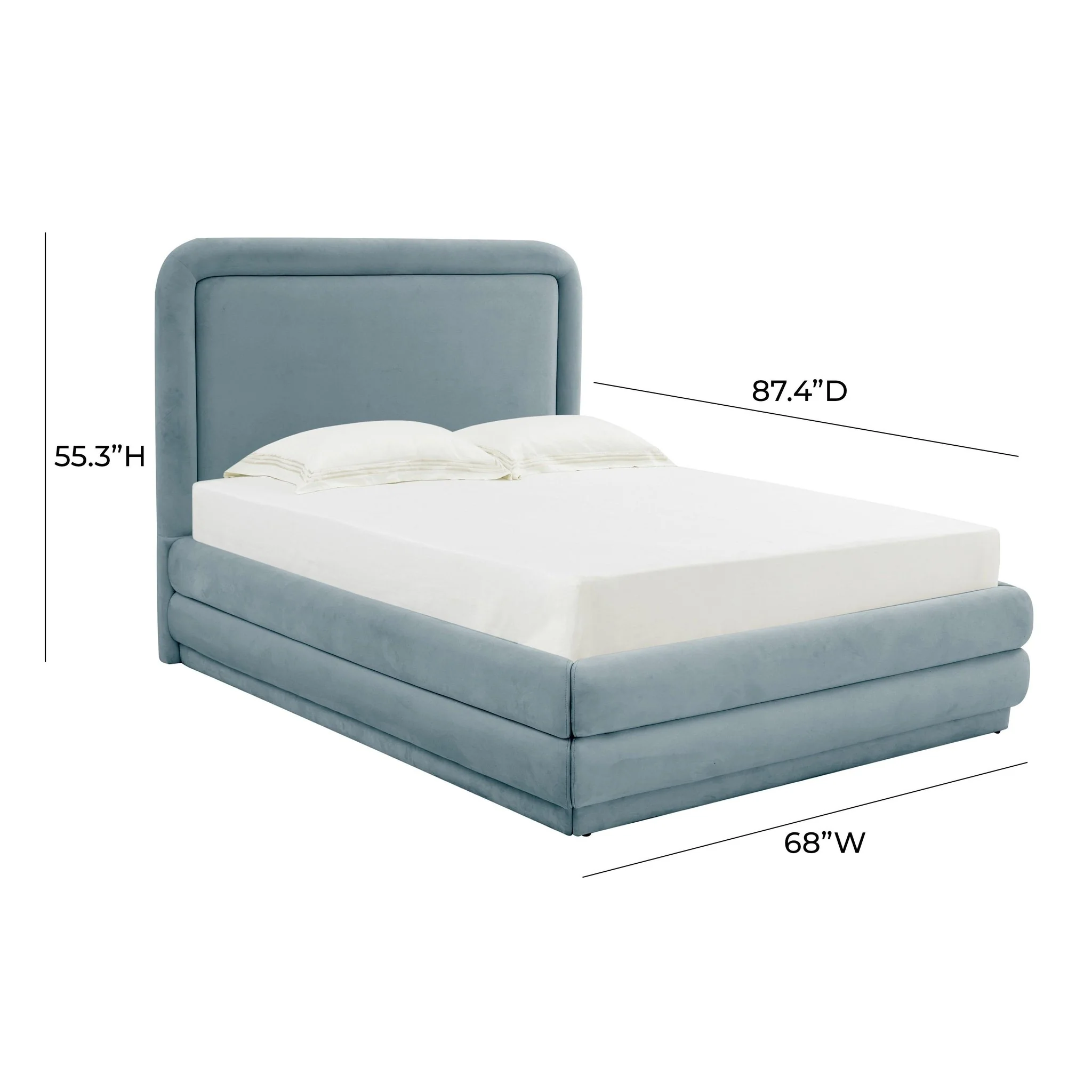 Briella Bluestone Velvet Bed in Queen - Image 6