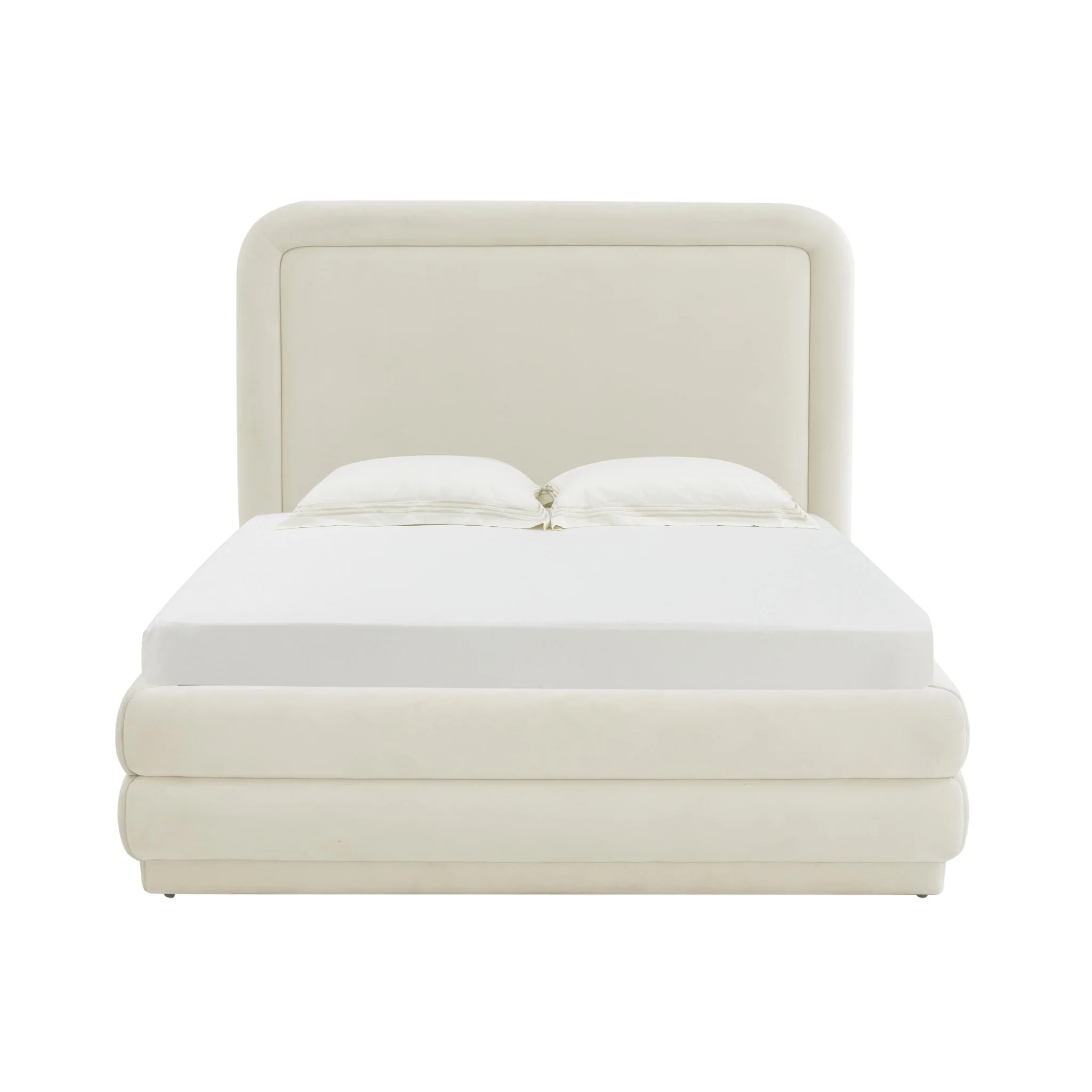 Briella Cream Velvet Bed in King - Image 3