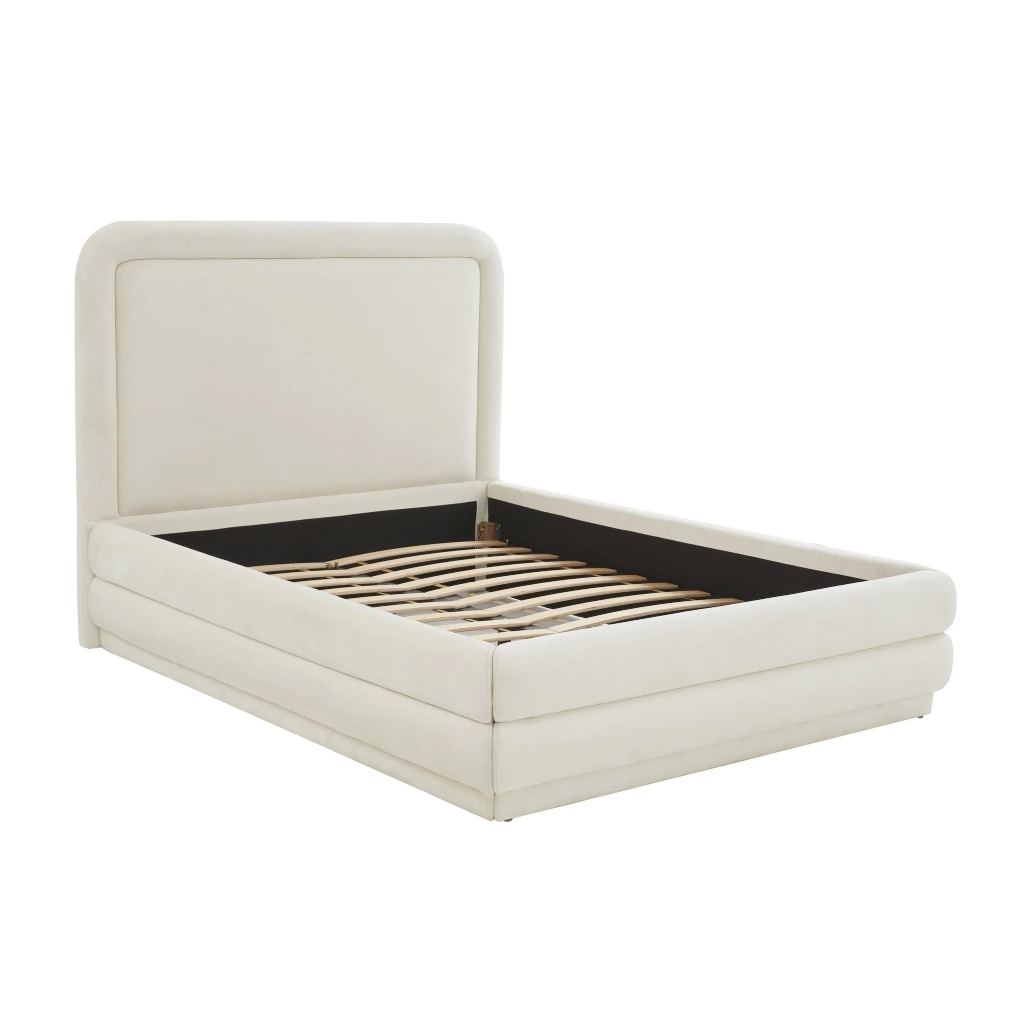 Briella Cream Velvet Bed in Queen - Image 4