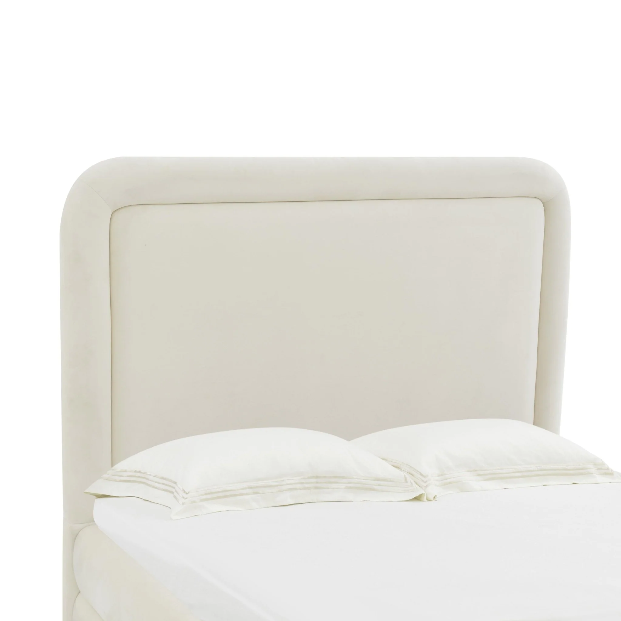 Briella Cream Velvet Bed in Queen - Image 5
